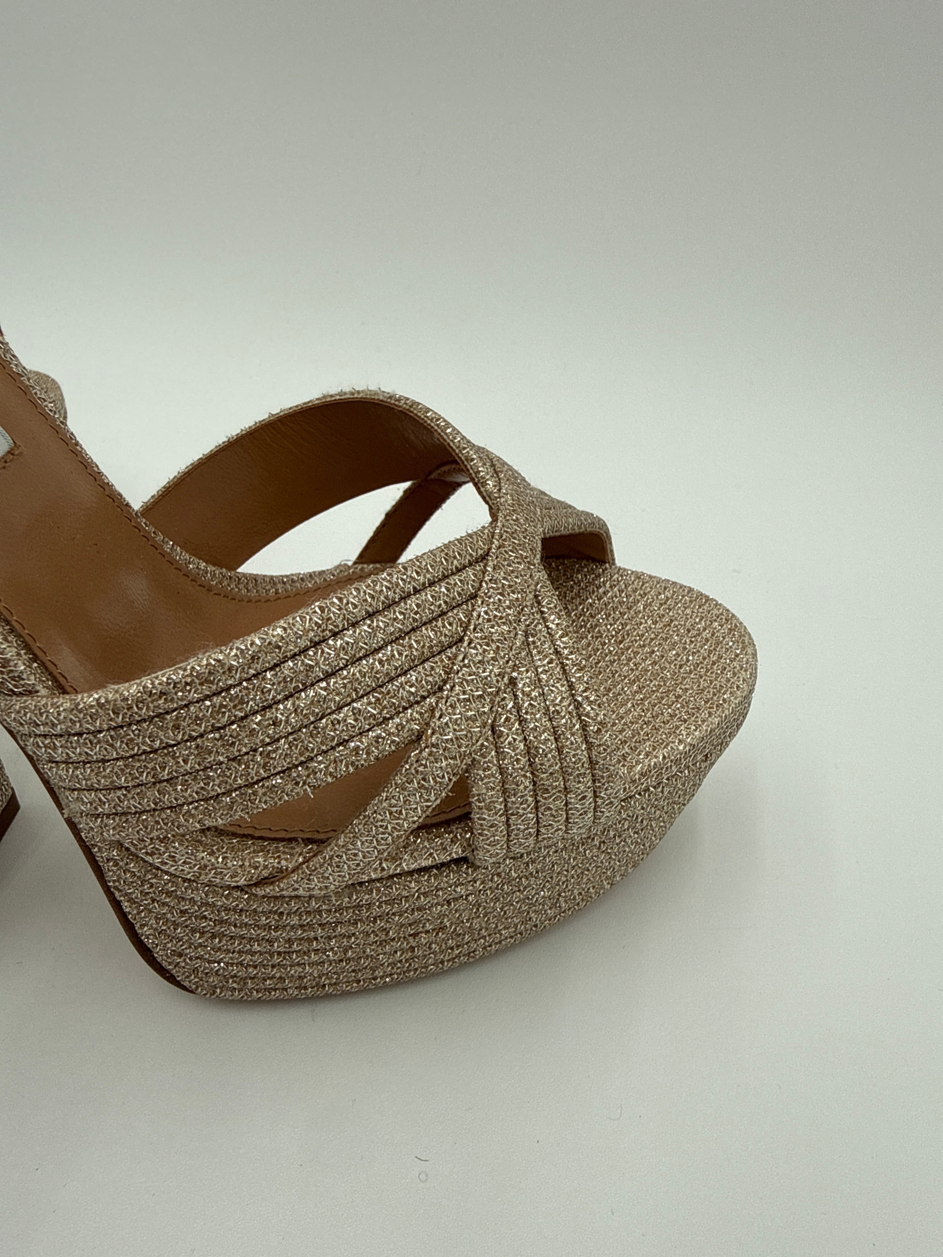 Aquazzurra Sandali Glitter Dorati Aquazzurra