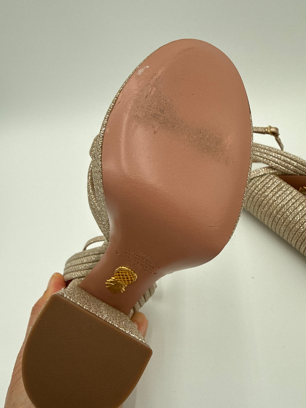 Aquazzurra Sandali Glitter Dorati Aquazzurra