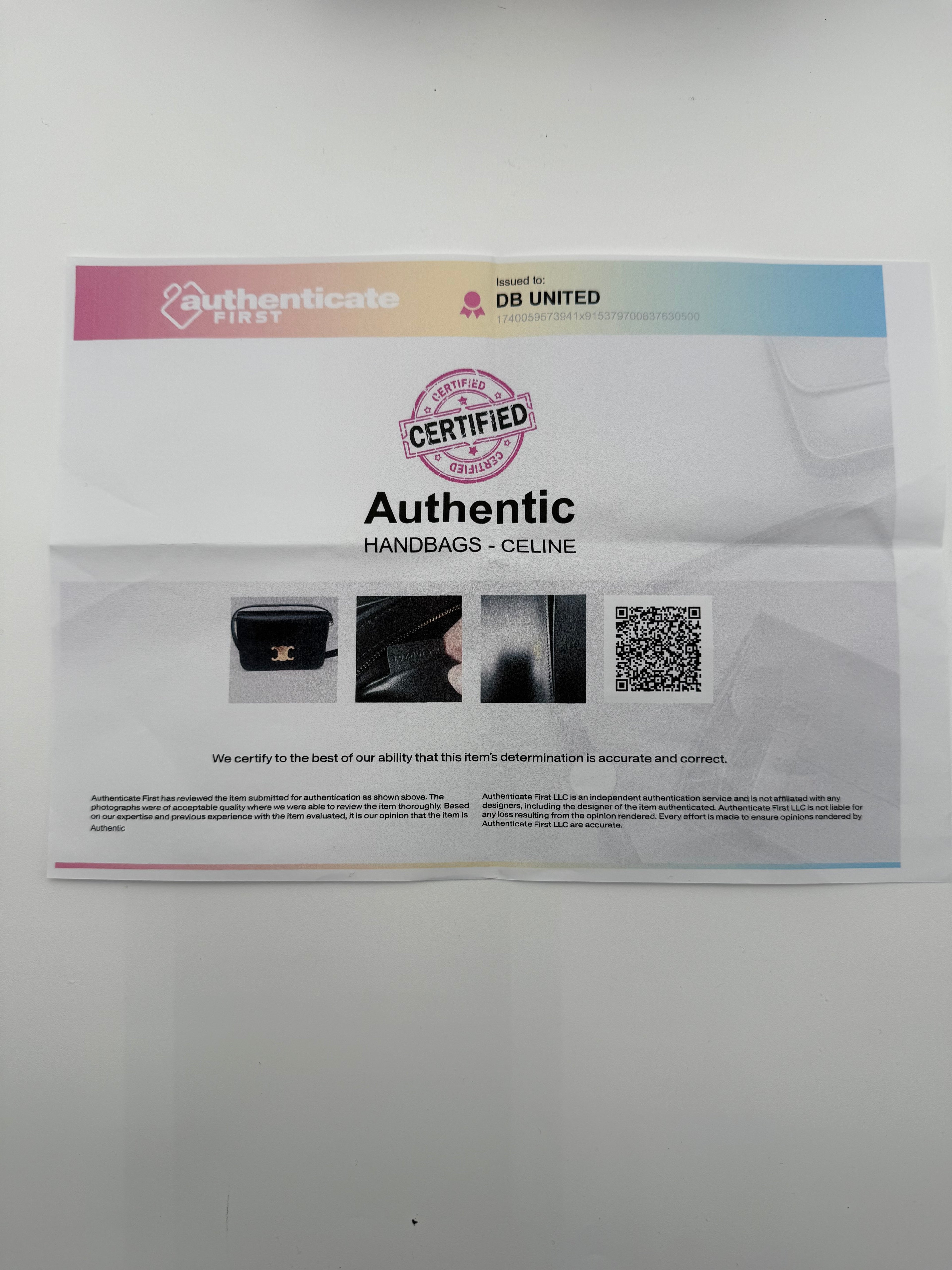 Celine Triomphe Teen Nera in Pelle di Vitello lucida