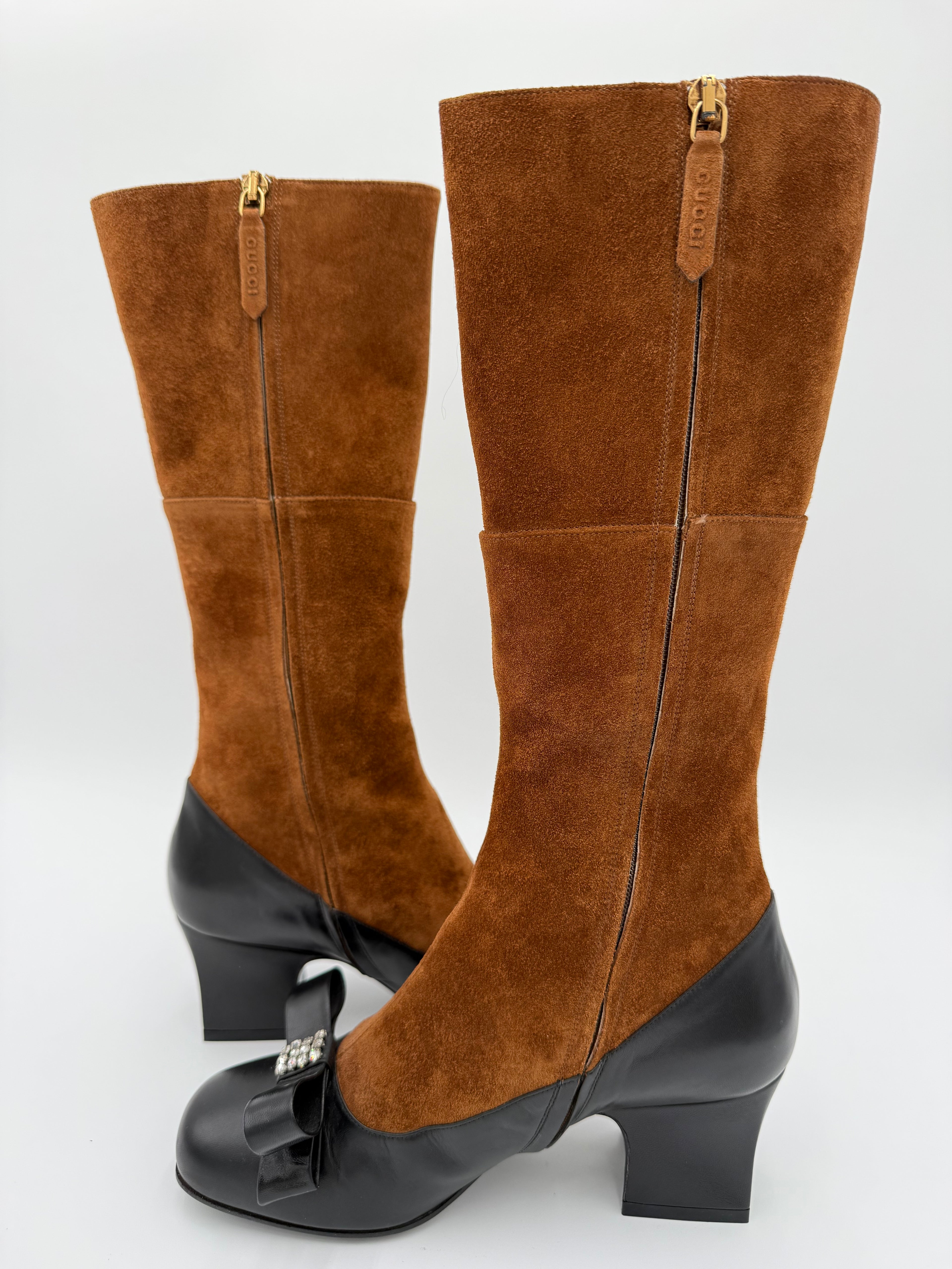 Gucci Stivali Camoscio e Pelle