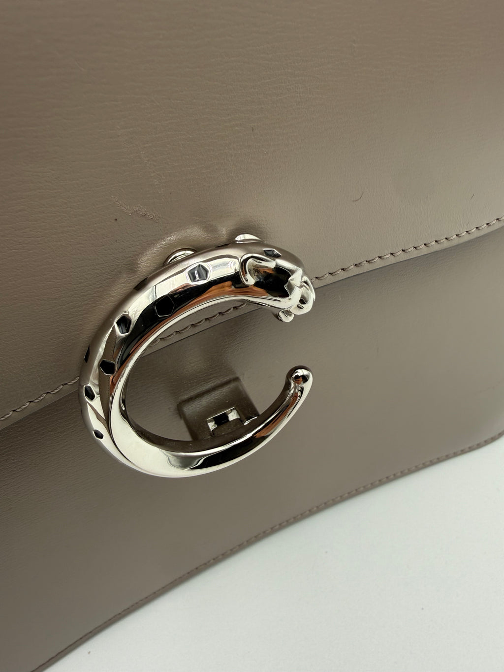 Borsa Cartier Panthère C Top in Pelle Grigio/Taupe
