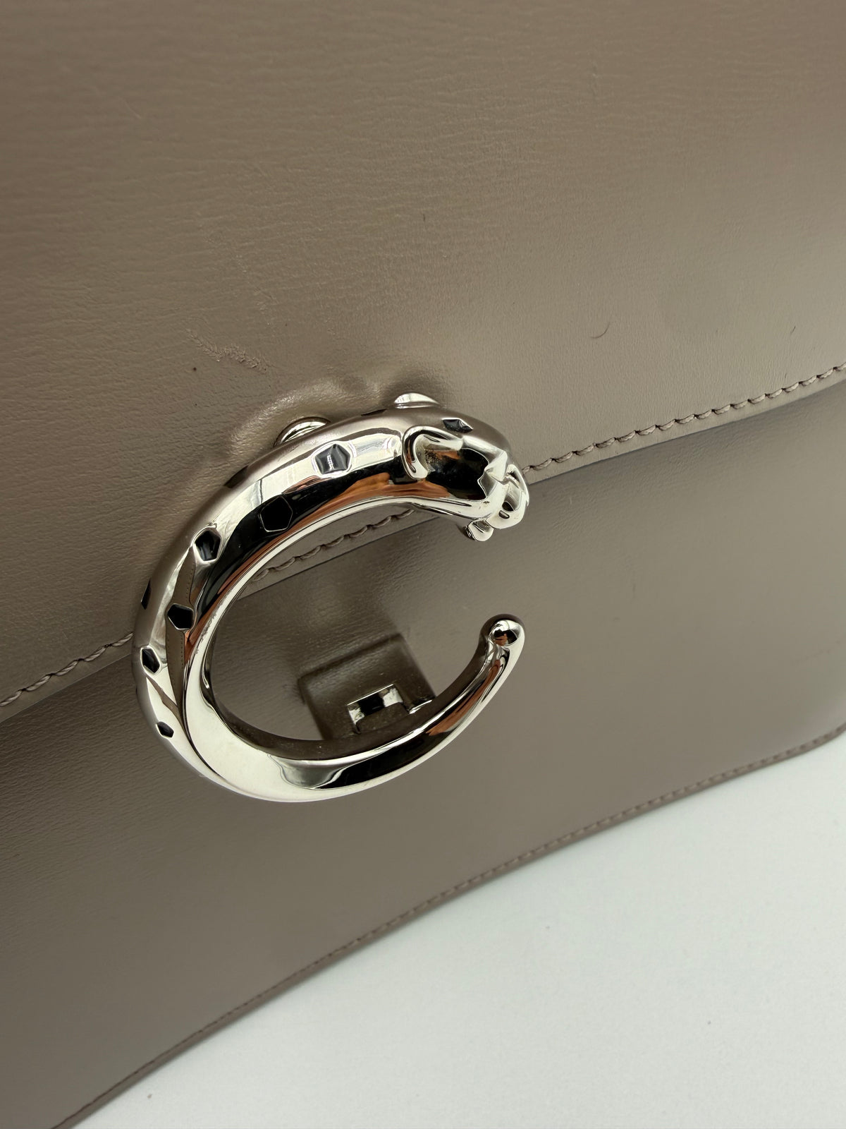 Borsa Cartier Panthère C Top in Pelle Grigio/Taupe
