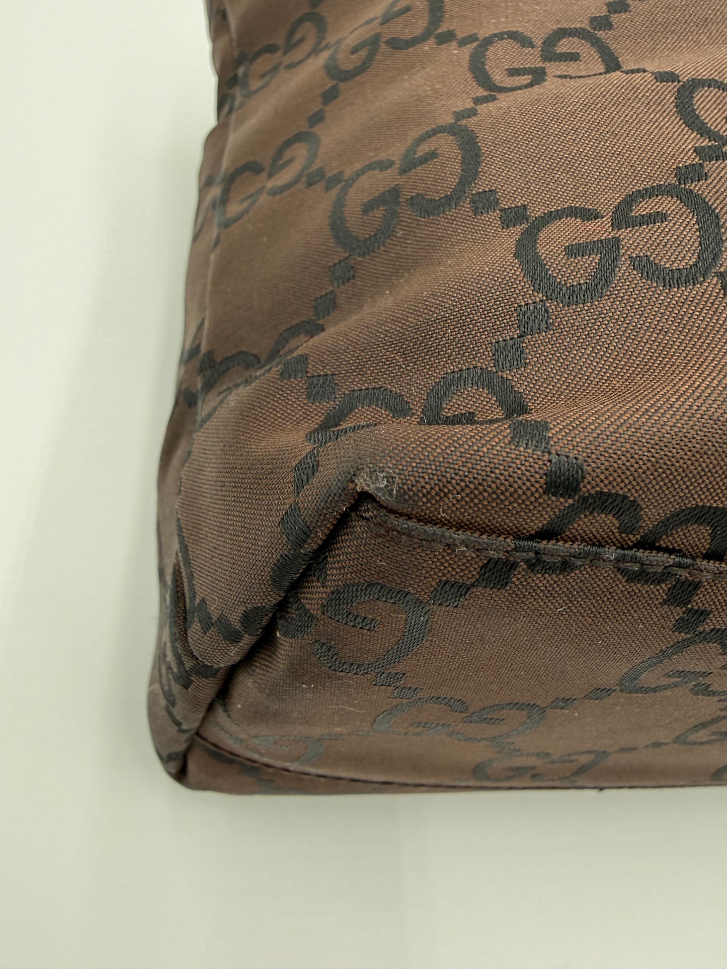 Gucci Borsa a mano in Tela Marrone Monogram