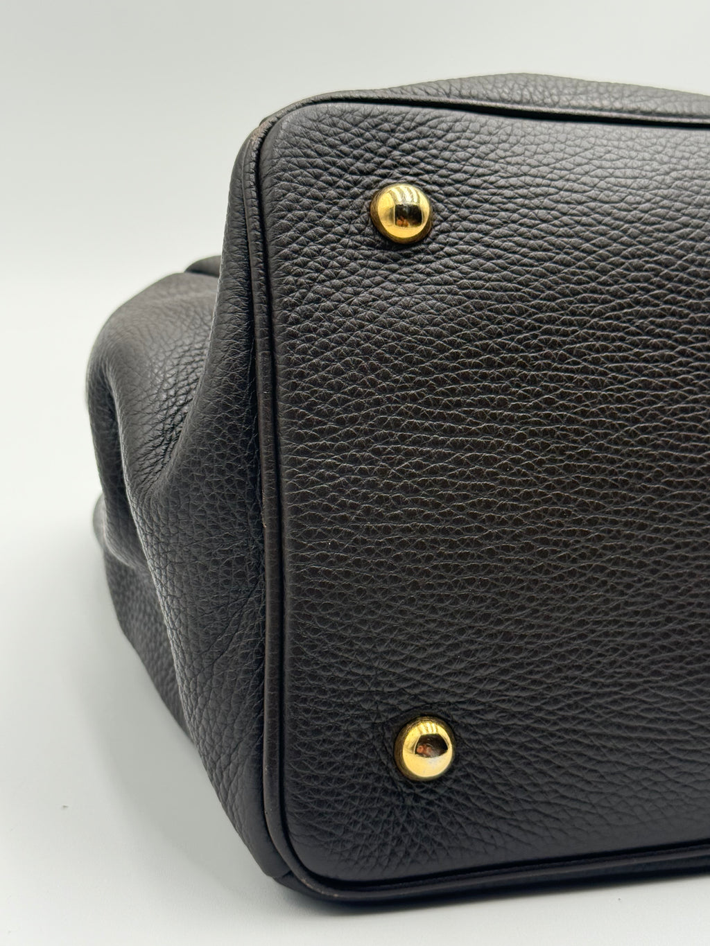 Borsa Tote Prada in pelle di Vitello Martellata Marrone