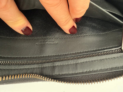 Bottega Veneta Portafoglio Pelle Intrecciata Nero Antracite