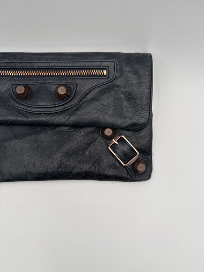 Balenciaga Pochette Giant Envelope in pelle di Agnello Blu