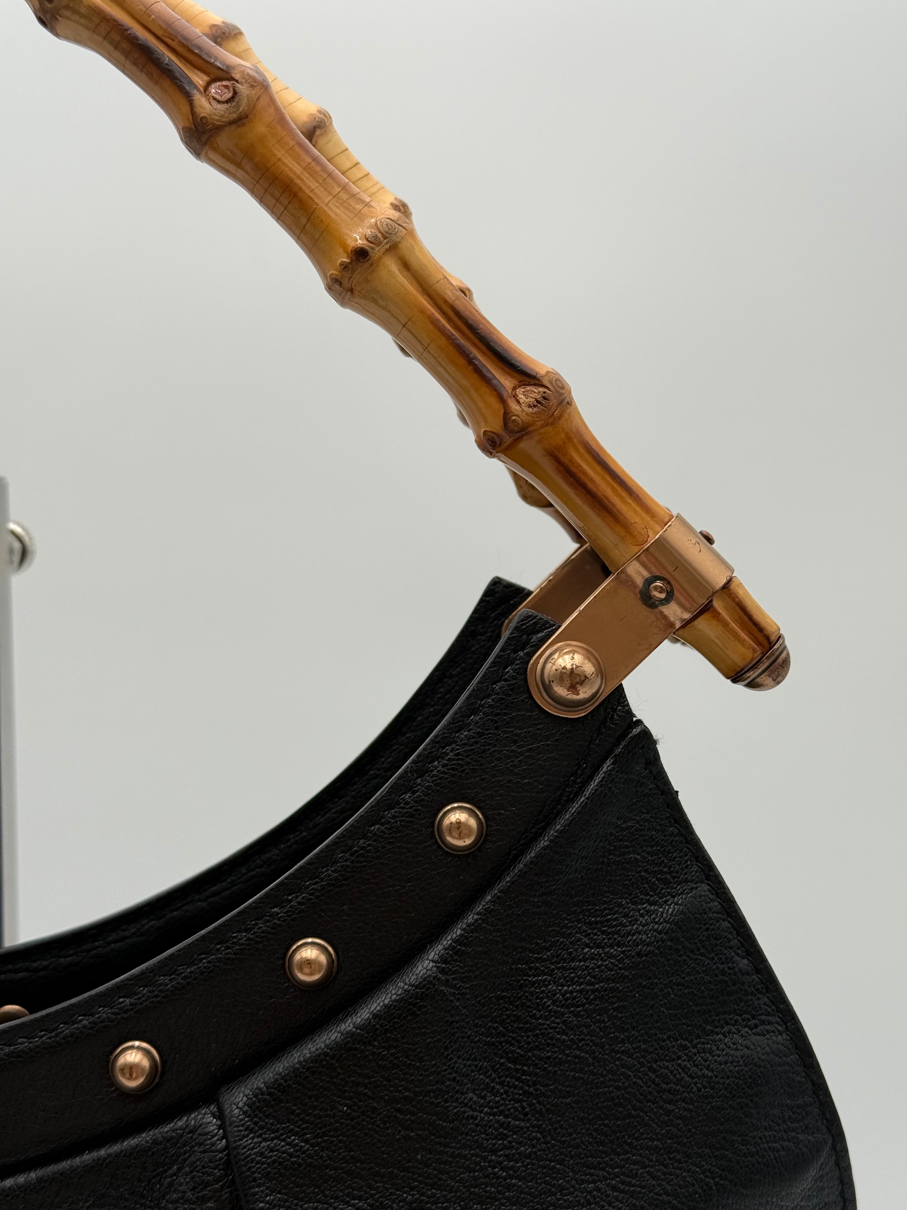 Gucci Borsa Hobo Bamboo  Vintage Tom Ford in Pelle Nera