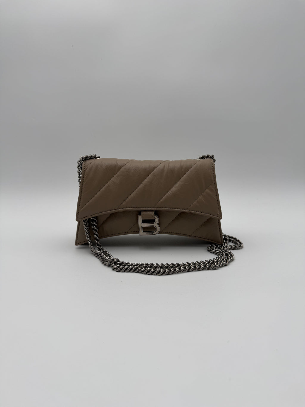 Balenciaga Borsa a Tracolla Crush Mini In Pelle di Agnello Beige