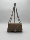 Balenciaga Borsa a Tracolla Crush Mini In Pelle di Agnello Beige