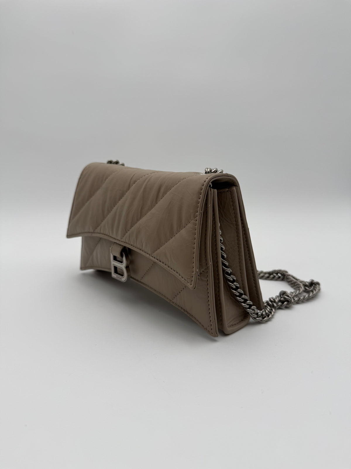 Balenciaga Borsa a Tracolla Crush Mini In Pelle di Agnello Beige