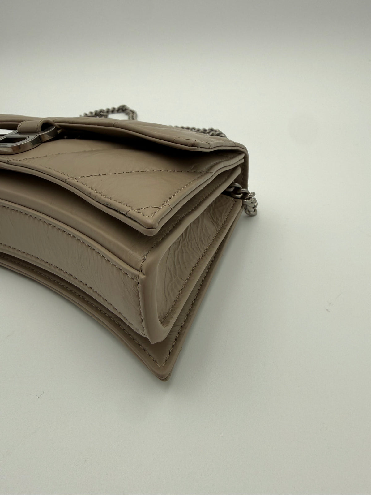 Balenciaga Borsa a Tracolla Crush Mini In Pelle di Agnello Beige