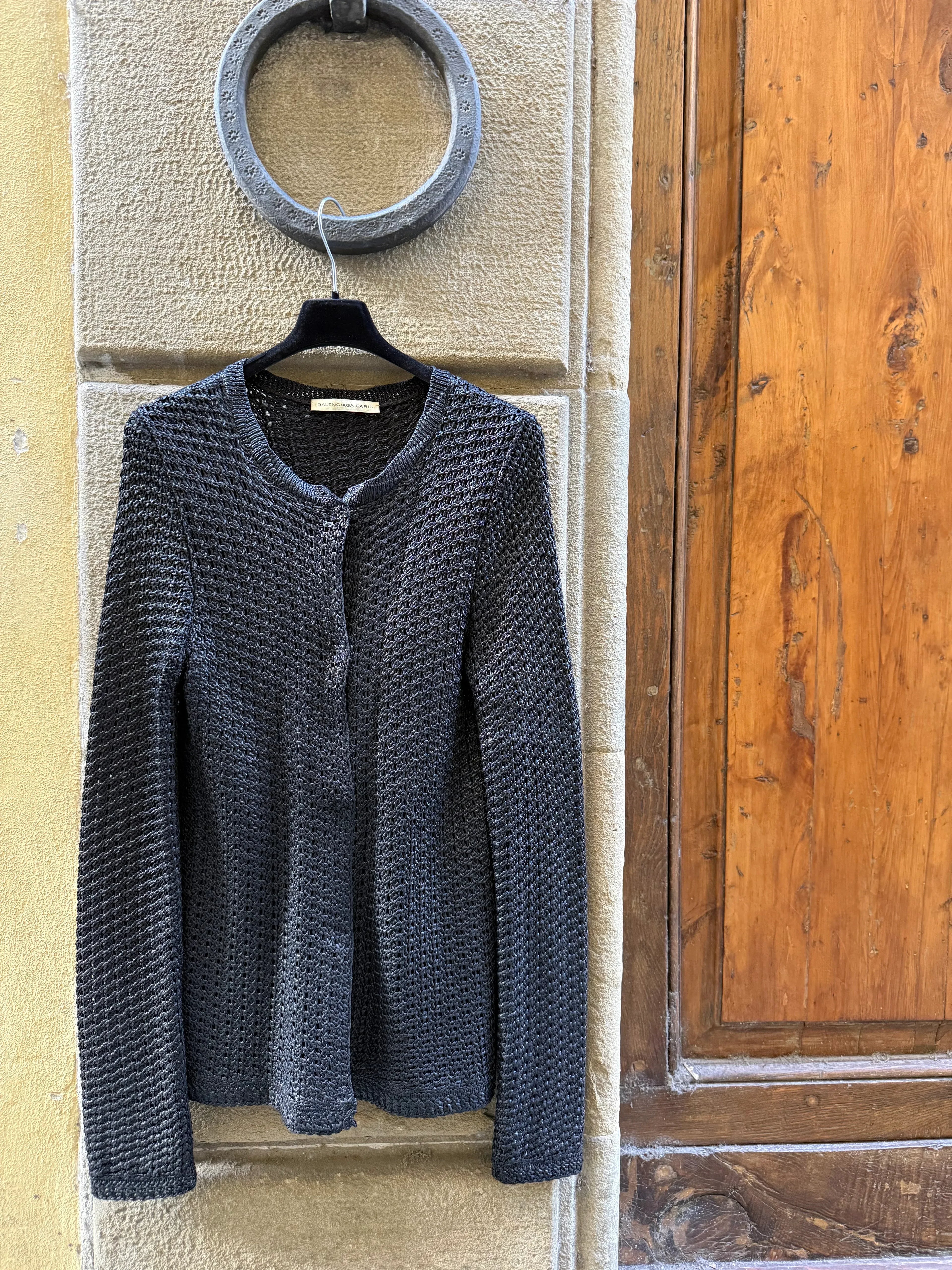 Balenciaga-Cardigan-in-Maglia-di-Rayon-Nera-Mercatino-di-Ninni-70876627566941 - Mercatino di Ninni