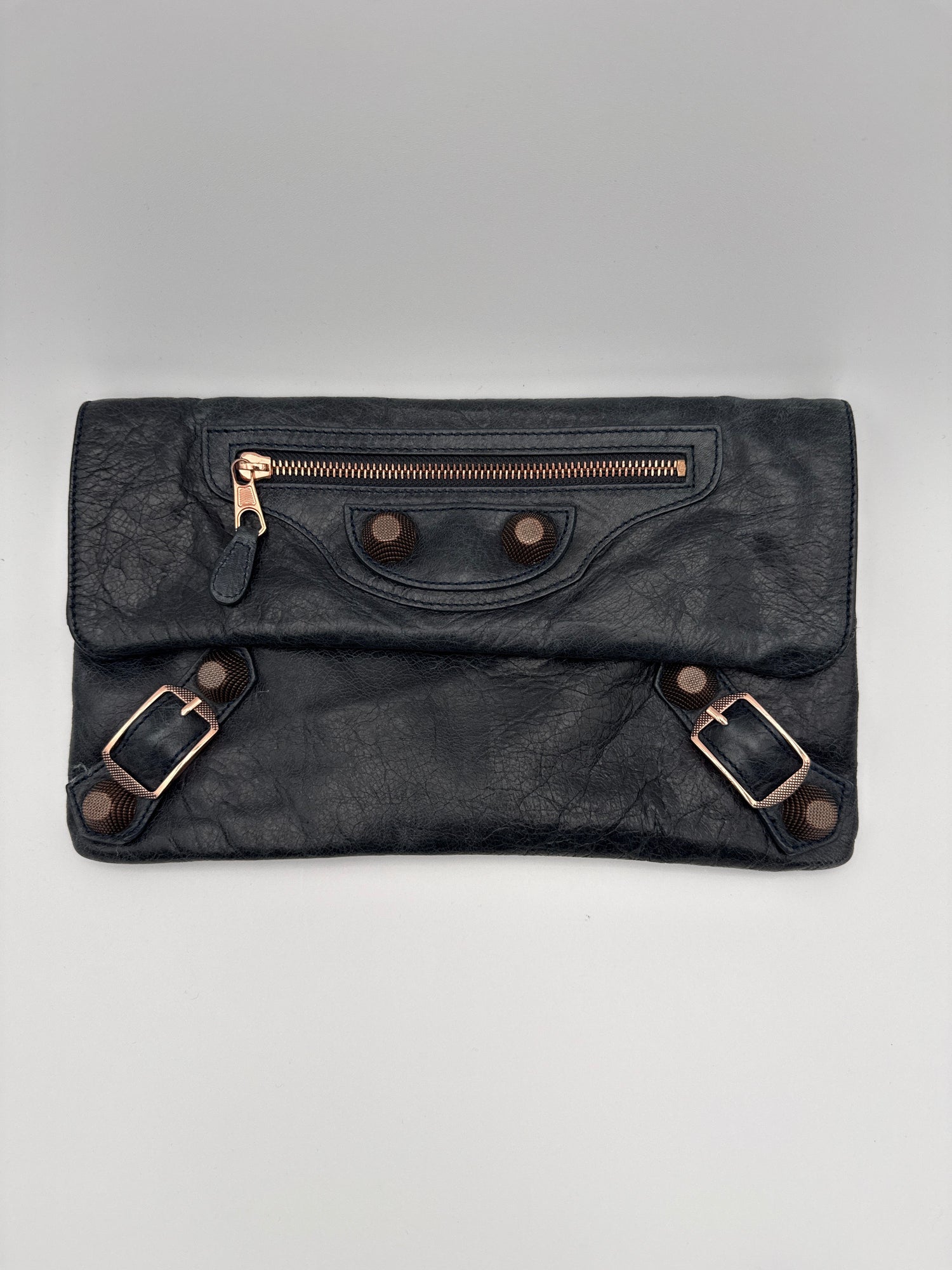 Balenciaga Pochette Giant Envelope in pelle di Agnello Blu Balenciaga