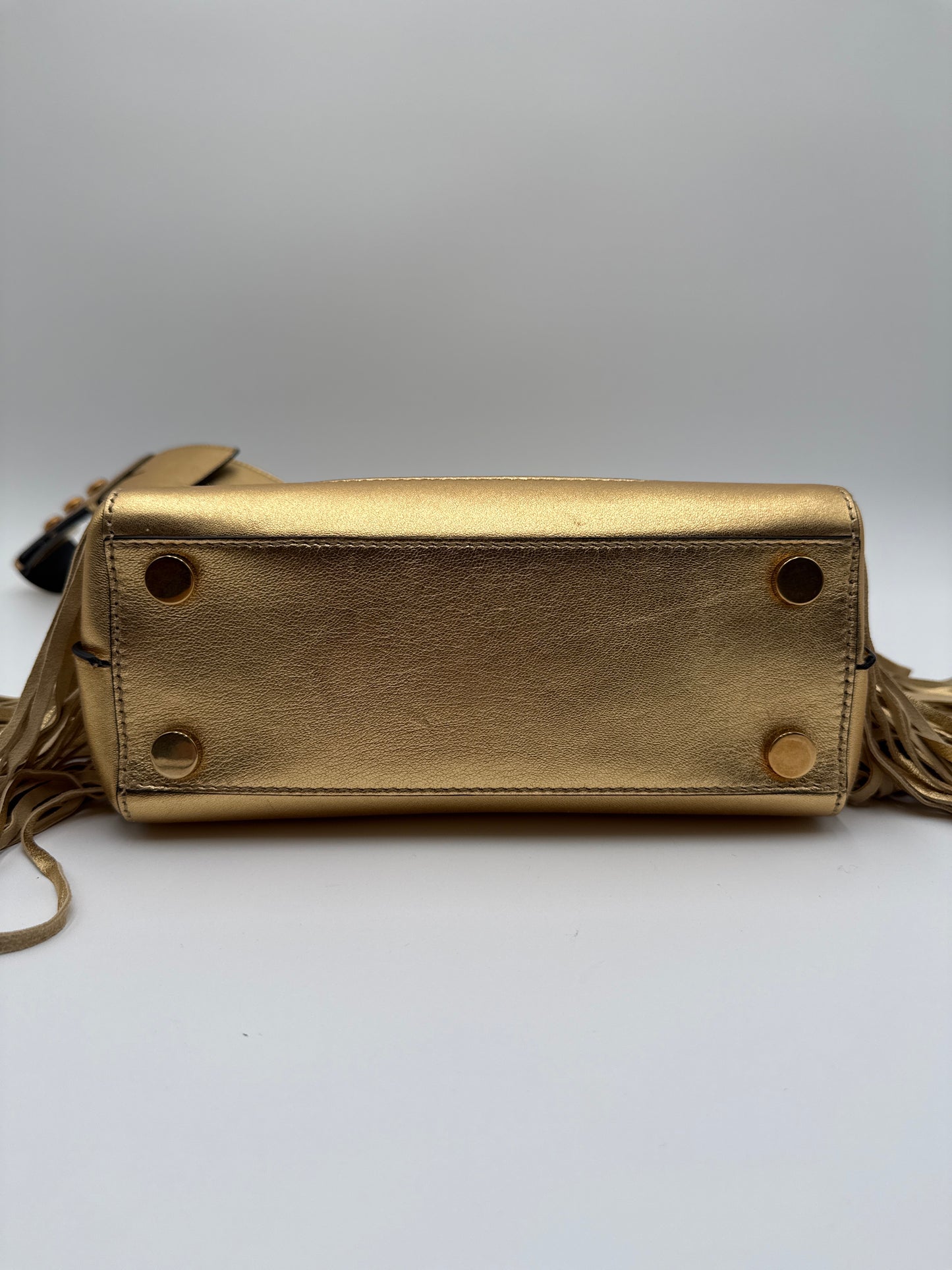 Balmain B-Buzz Borsa in Pelle Oro Metatallizzata - Mercatino di Ninni