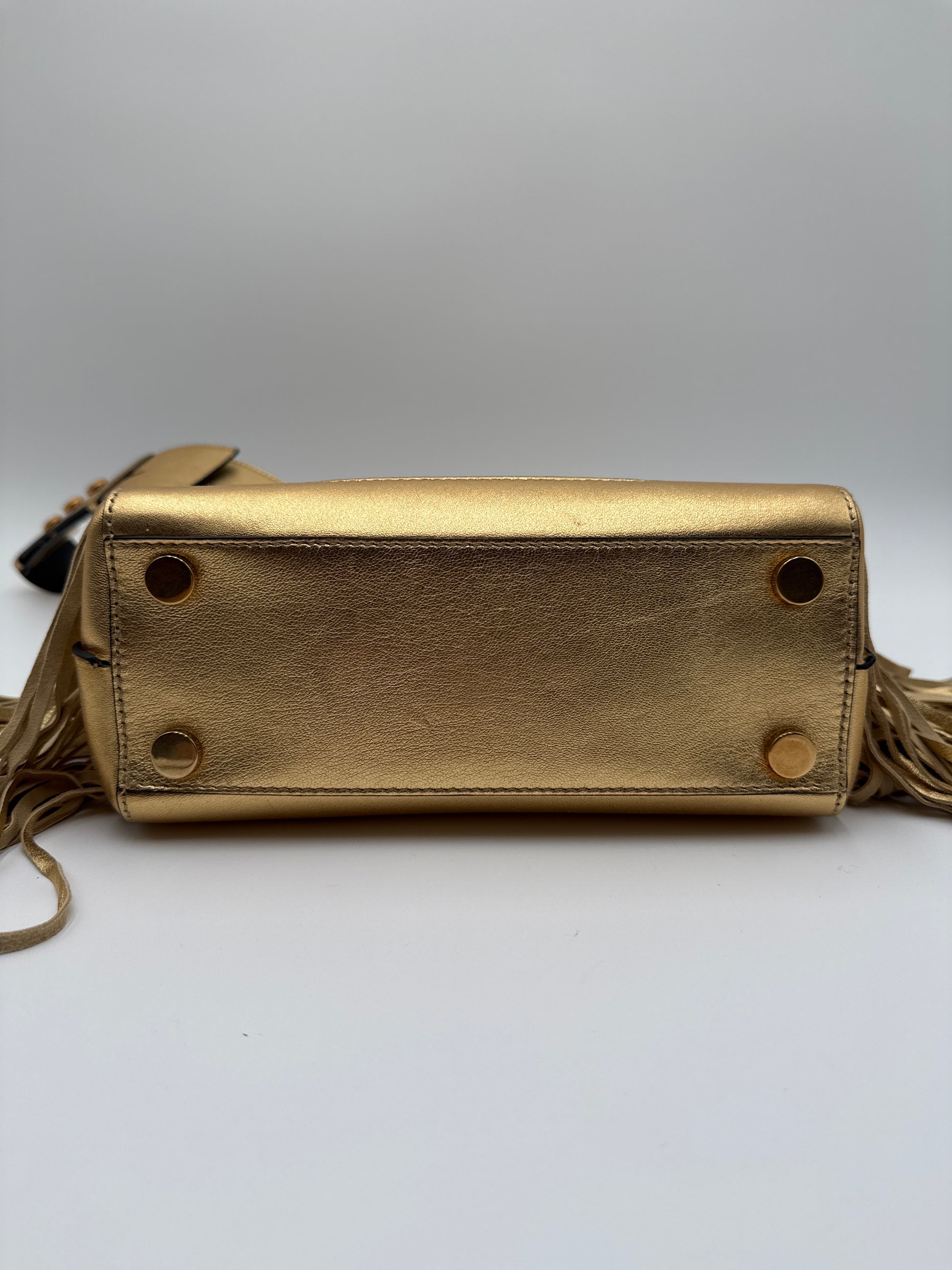 Balmain B-Buzz Borsa in Pelle Oro Metatallizzata - Mercatino di Ninni