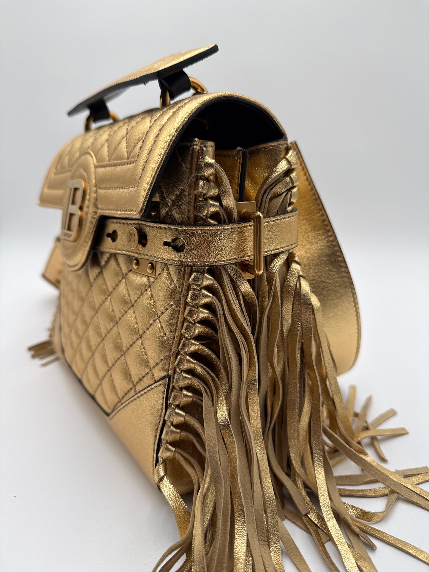 Balmain B-Buzz Borsa in Pelle Oro Metatallizzata - Mercatino di Ninni