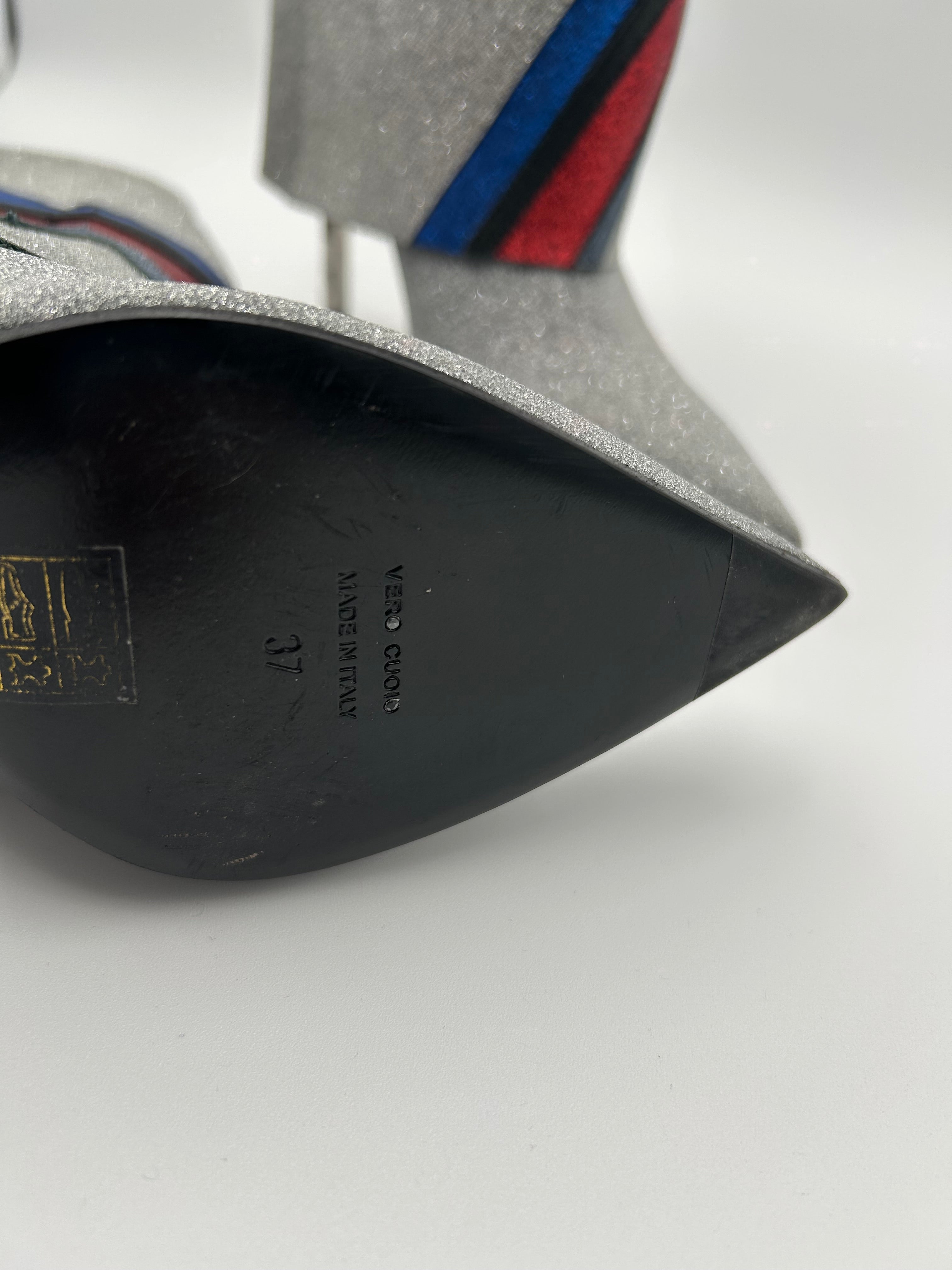 Balmain Stivali Glitterati Argento Balmain