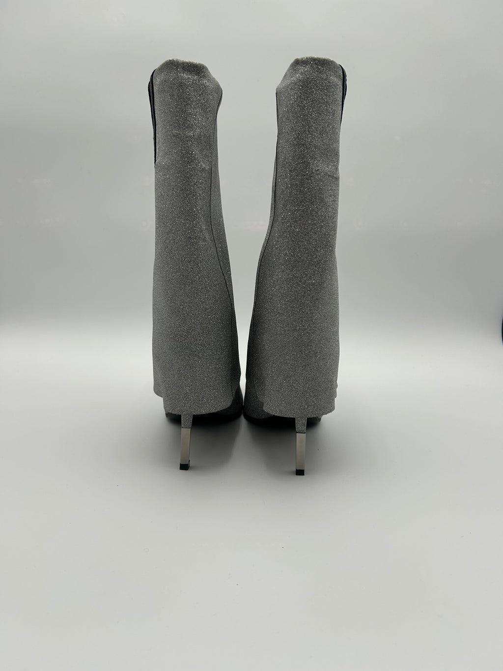 Balmain Stivali Glitterati Argento Balmain