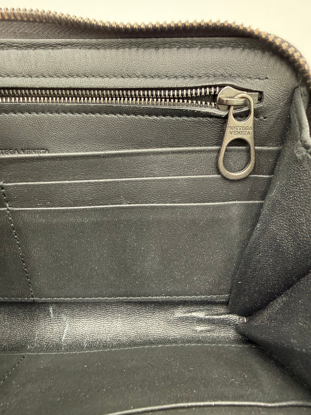 Bottega Veneta Portafoglio Pelle Intrecciata Nero Antracite - Mercatino di Ninni