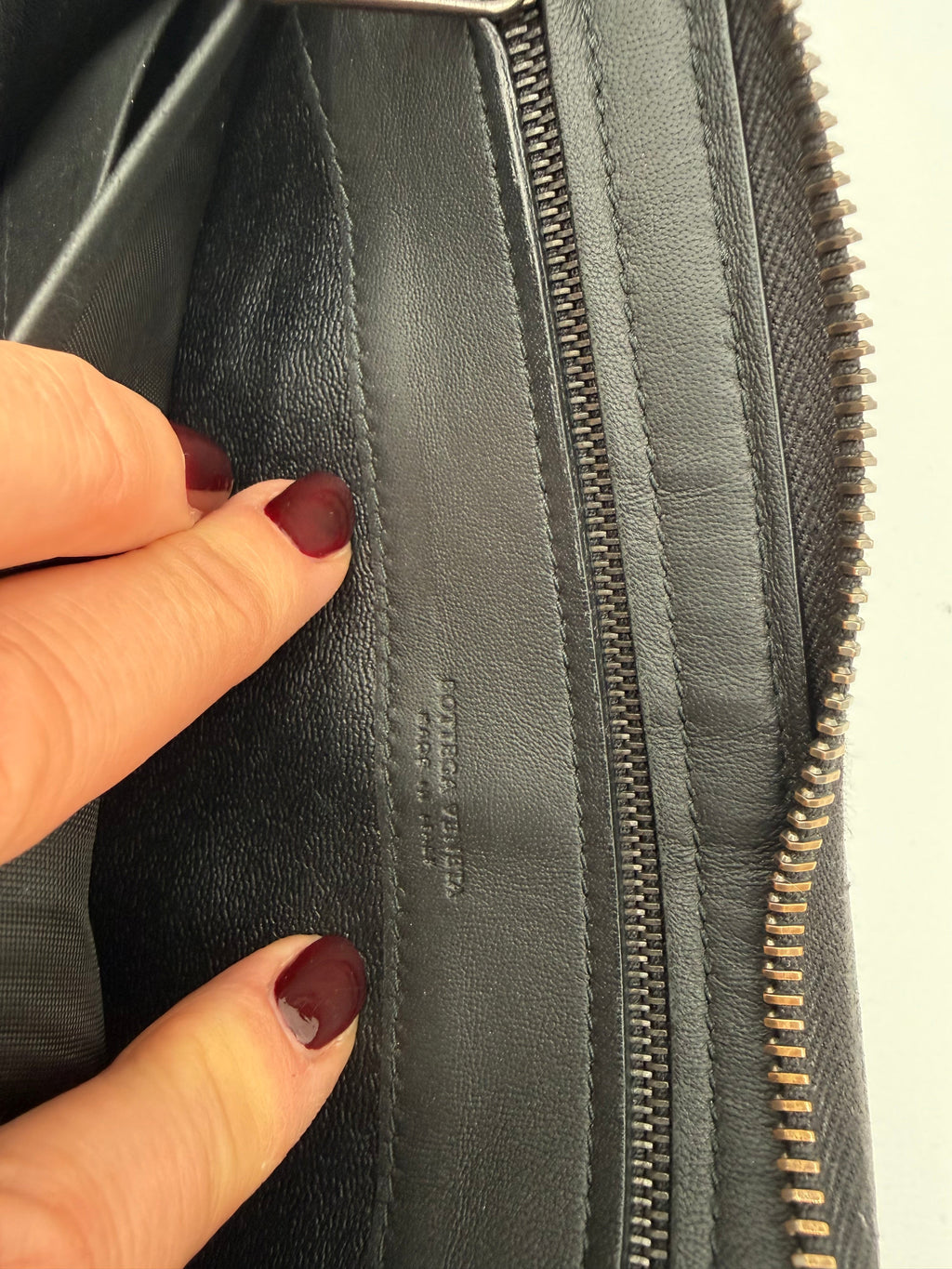 Bottega Veneta Portafoglio Pelle Intrecciata Nero Antracite - Mercatino di Ninni