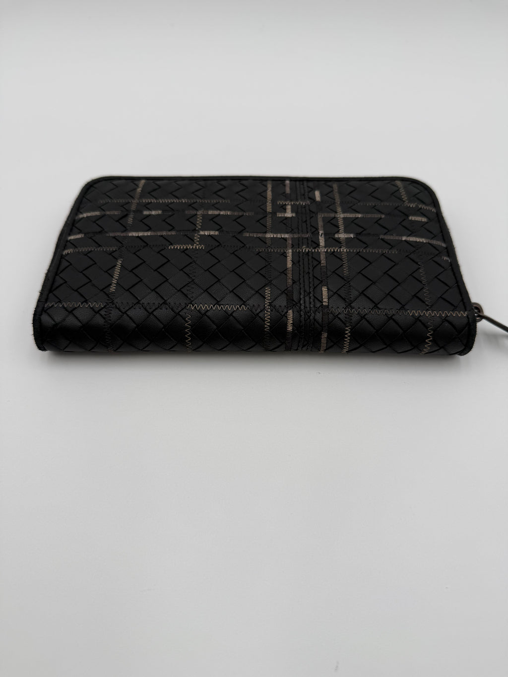 Bottega Veneta Portafoglio Pelle Intrecciata Nero Antracite - Mercatino di Ninni