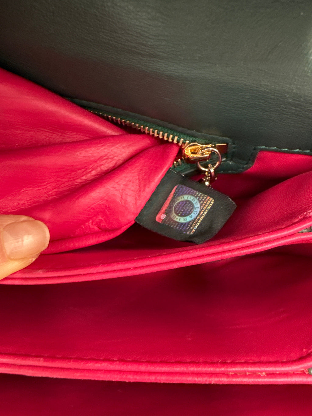 Bulgari Serpenti Reverse  Borsa in Pelle di Vitello Smeraldo Bulgari