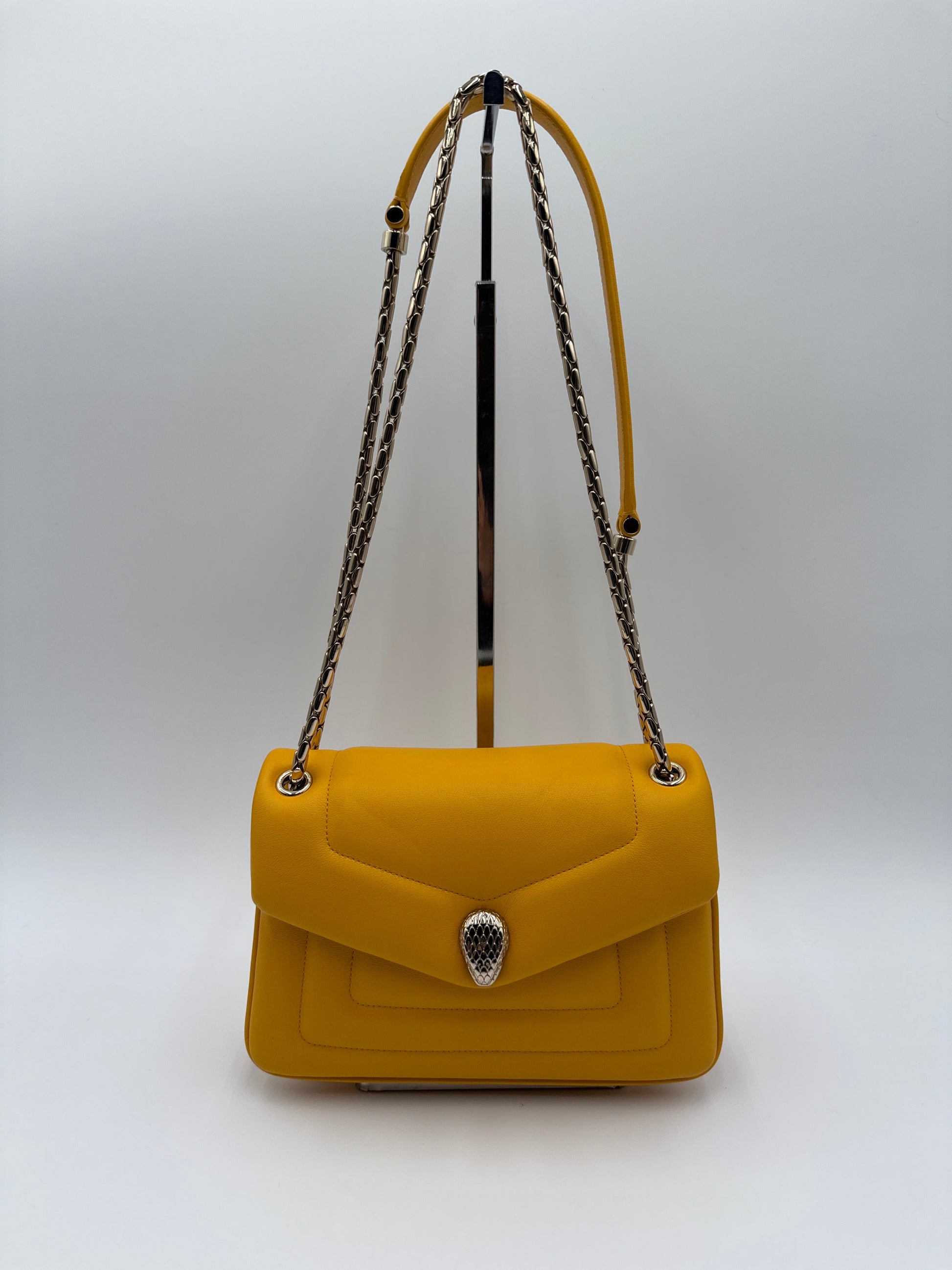 Bulgari Serpenti Reverse Mini Borsa  in Pelle Gialla Bulgari