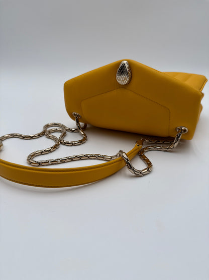 Bulgari Serpenti Reverse Mini Borsa  in Pelle Gialla Bulgari