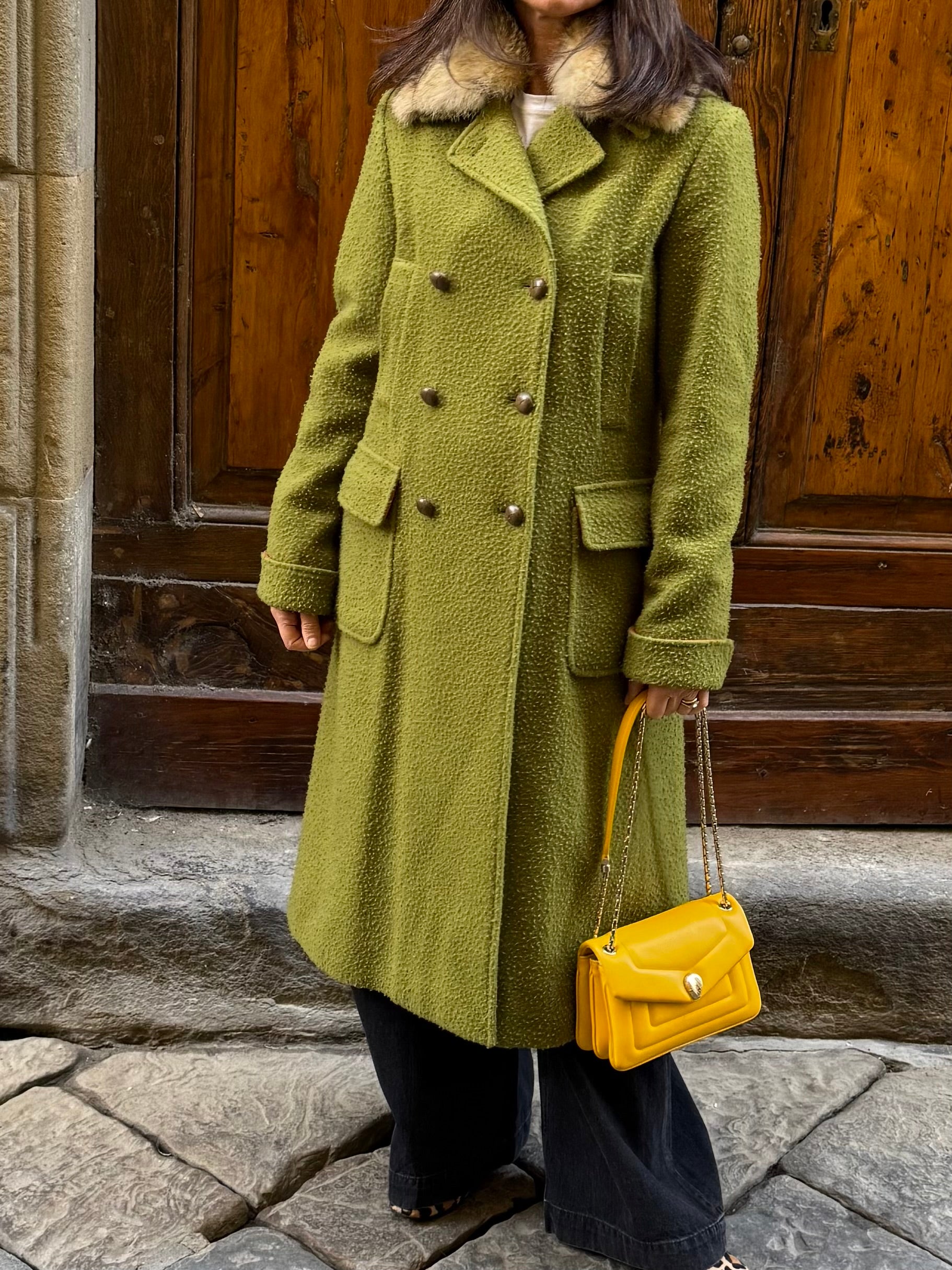 Bulgari Serpenti Reverse Mini Borsa  in Pelle Gialla Bulgari