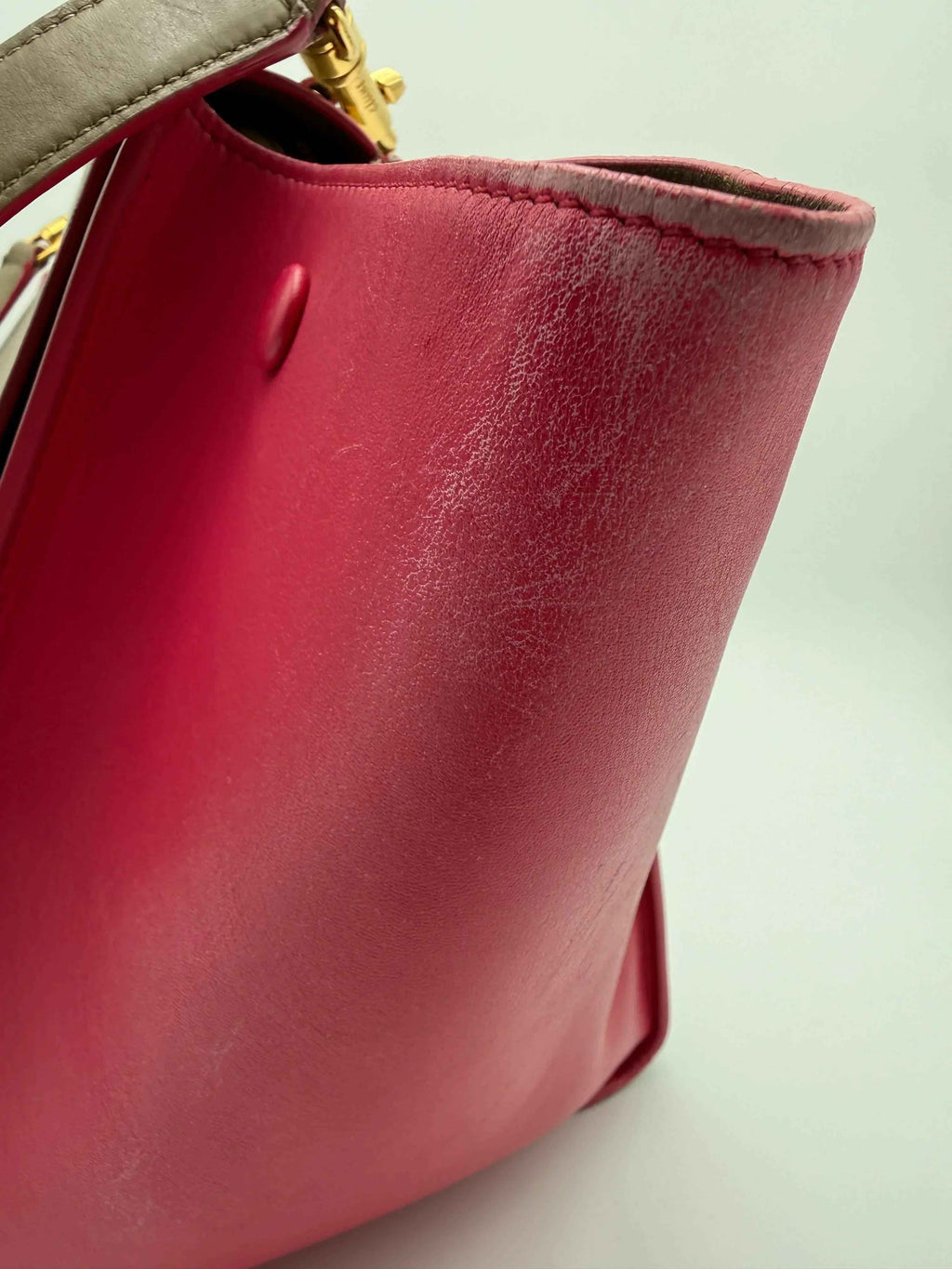 Cèline Borsa Trapeze in Pelle Bicolore Taupe e Rosa