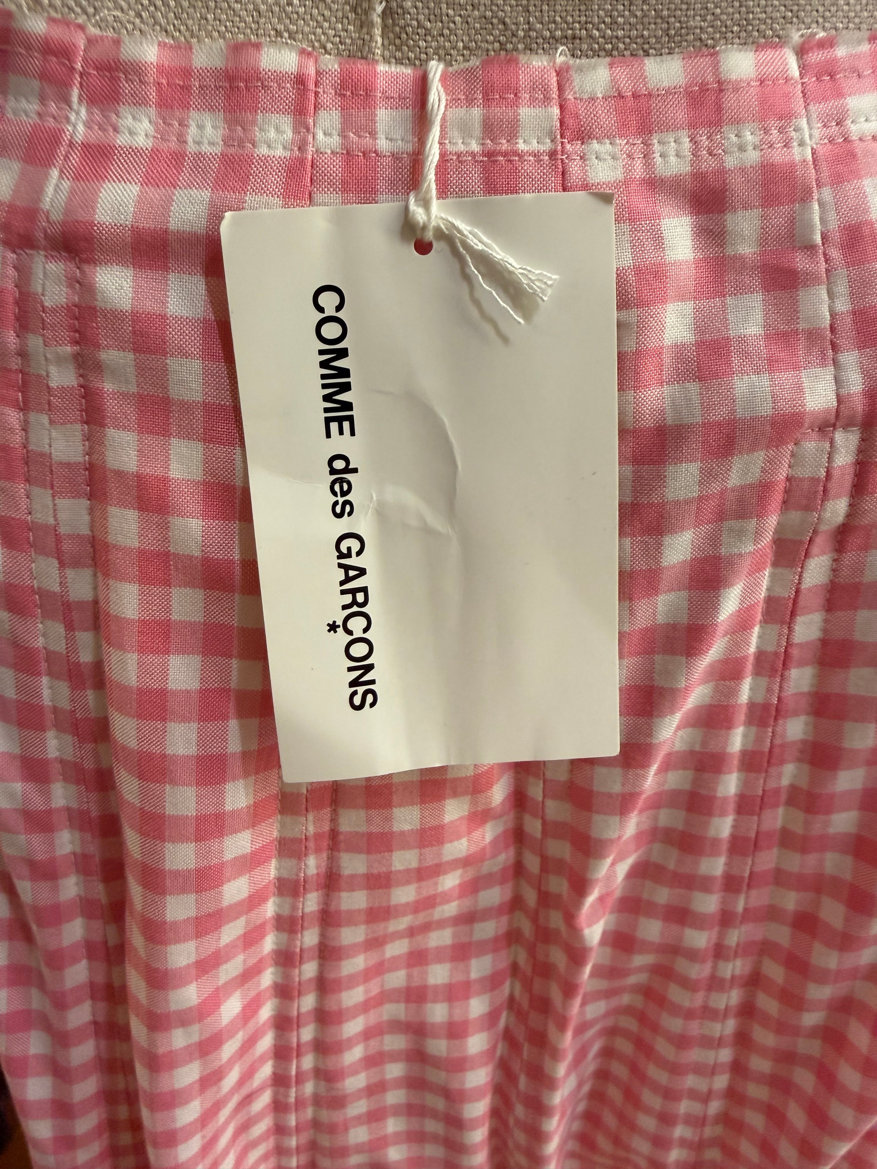 Come desc Garçon Gonna in Pecalle di Cotone quadretto Bianco e Rosa