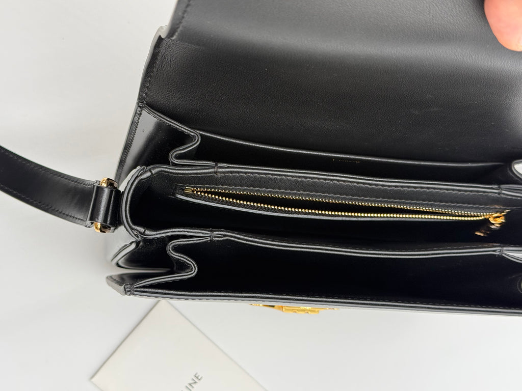 Celine Triompe Borsa Tracolla Medium  in pelle Nera