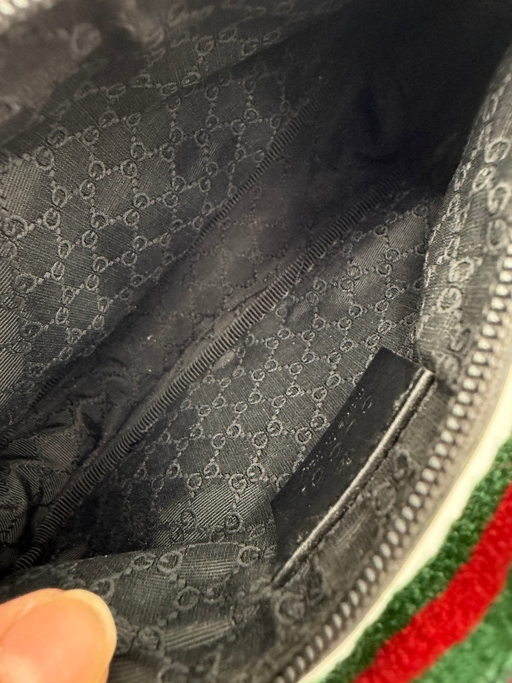 Gucci Borsa  a spalla  GG in Denim Nera e tracolla Web