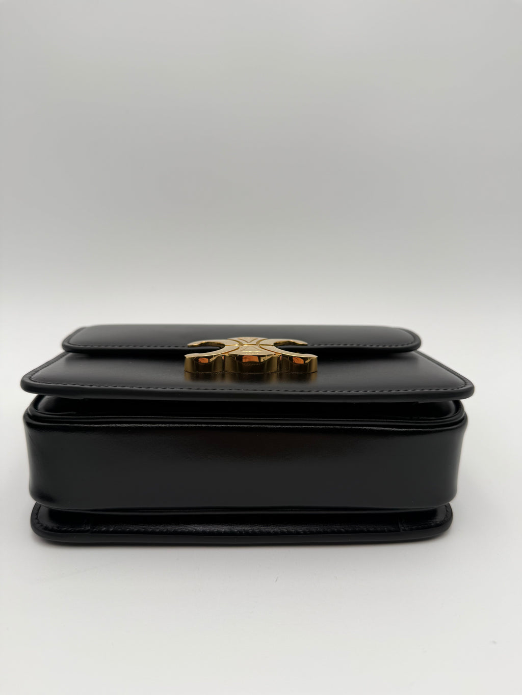 Celine Triomphe Teen Nera in Pelle di Vitello lucida