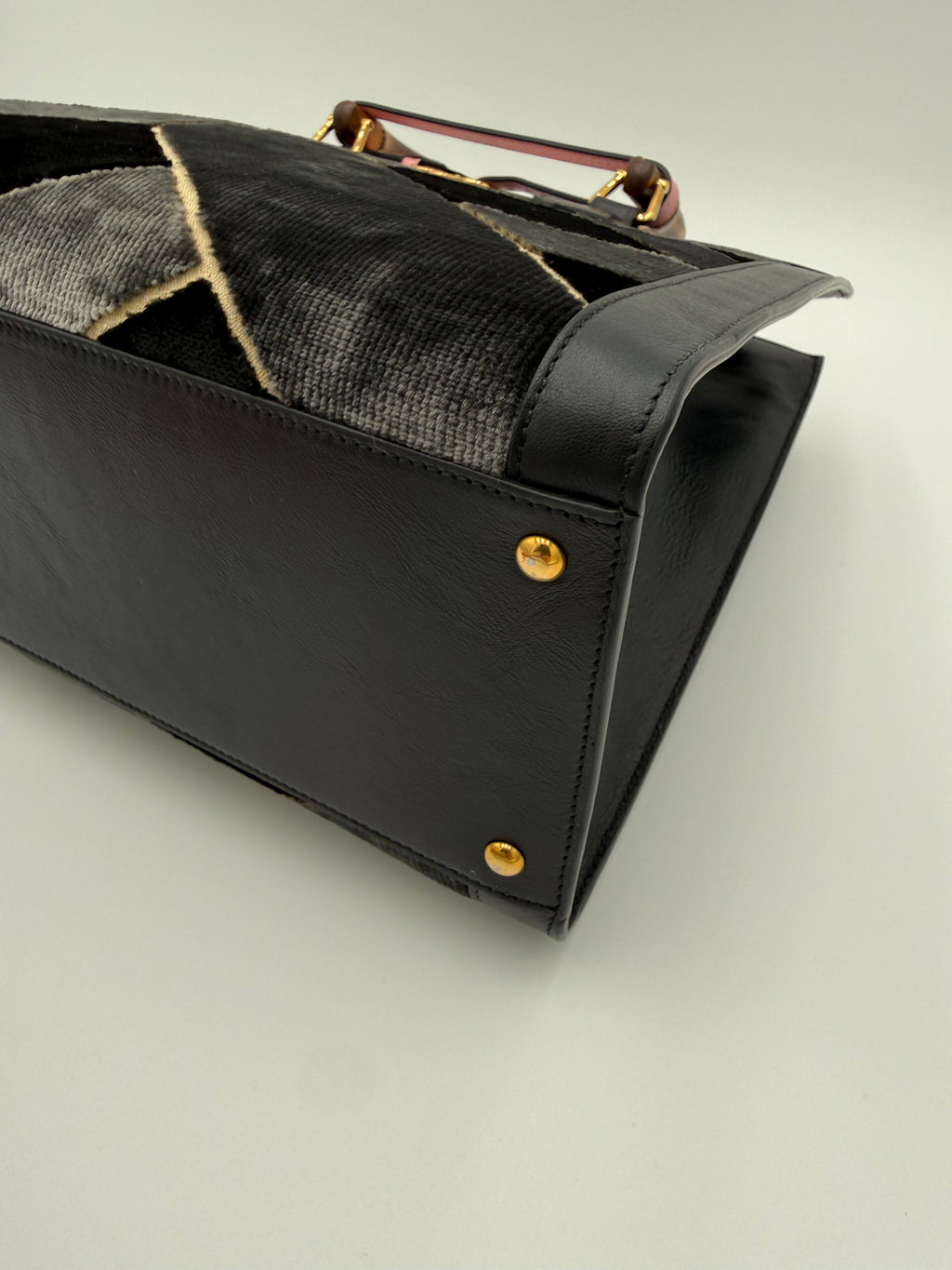 Gucci Diana in Velluto e Pelle a Rombi Nero e Grigio - Mercatino di Ninni