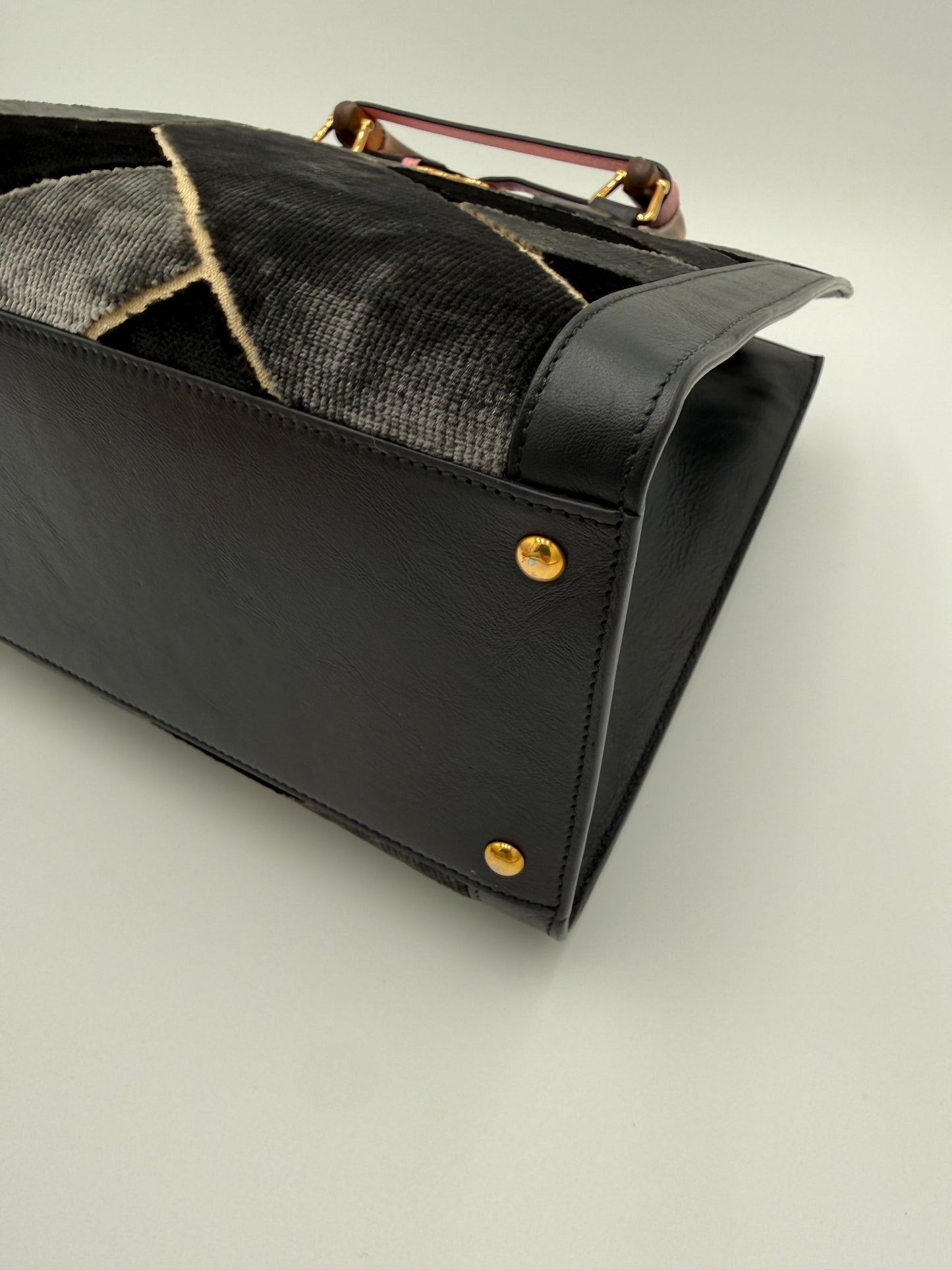 Gucci Diana in Velluto  a Rombi Nero e Grigio