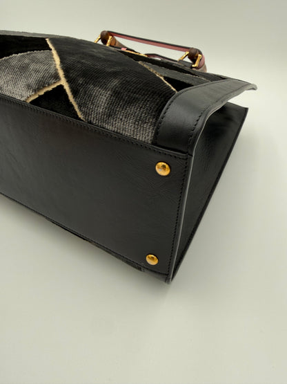 Gucci Diana in Velluto  a Rombi Nero e Grigio