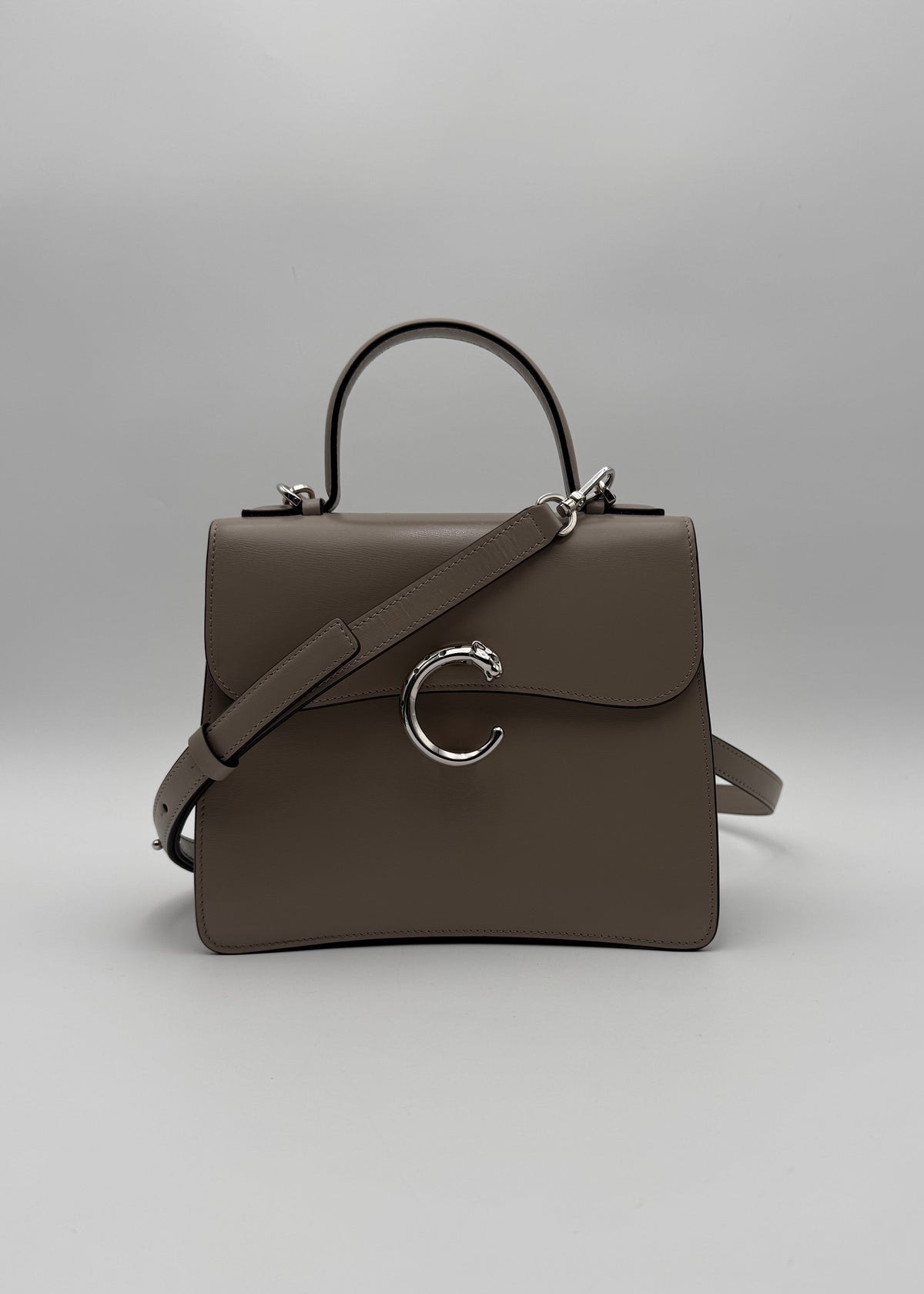 Cartier Borsa Panthère C Top in Pelle Grigio - Mercatino di Ninni
