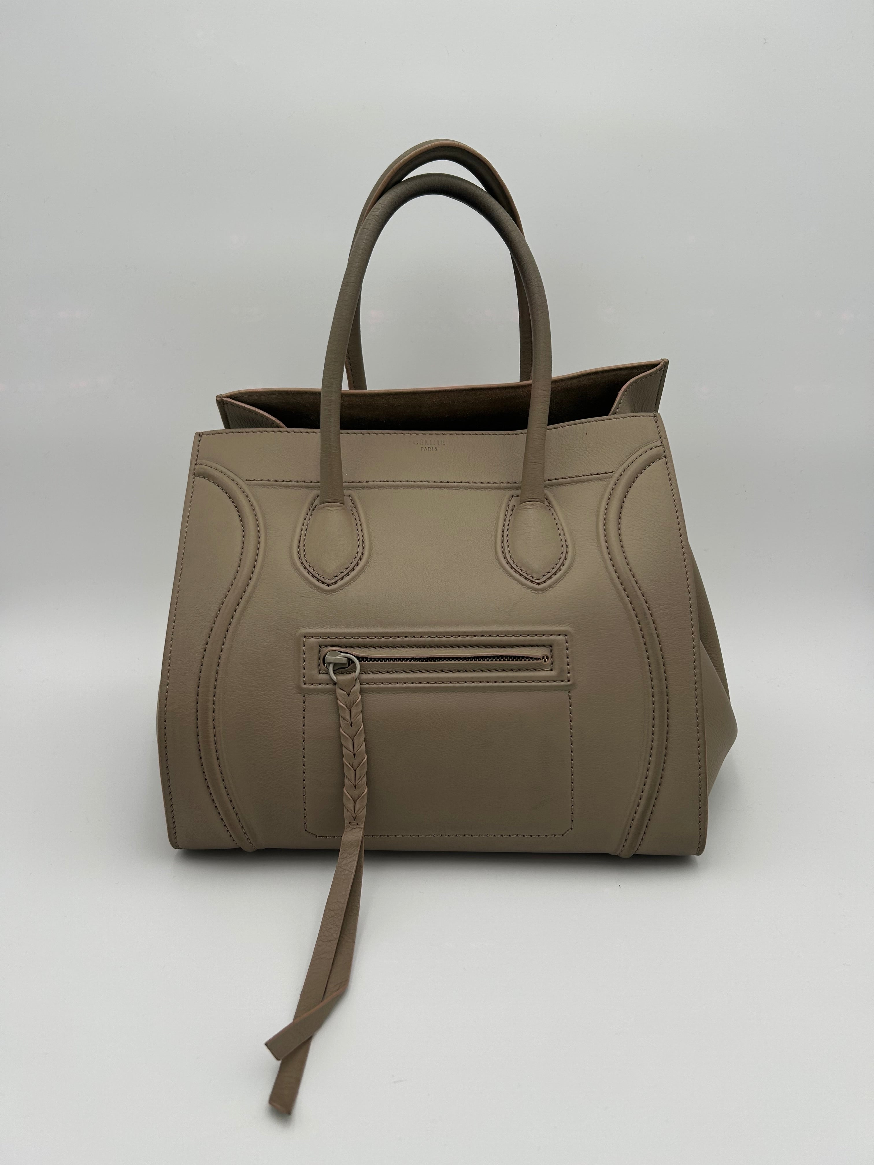 Celine Borsa Phantom in Pelle Grigio Tortora Cèline