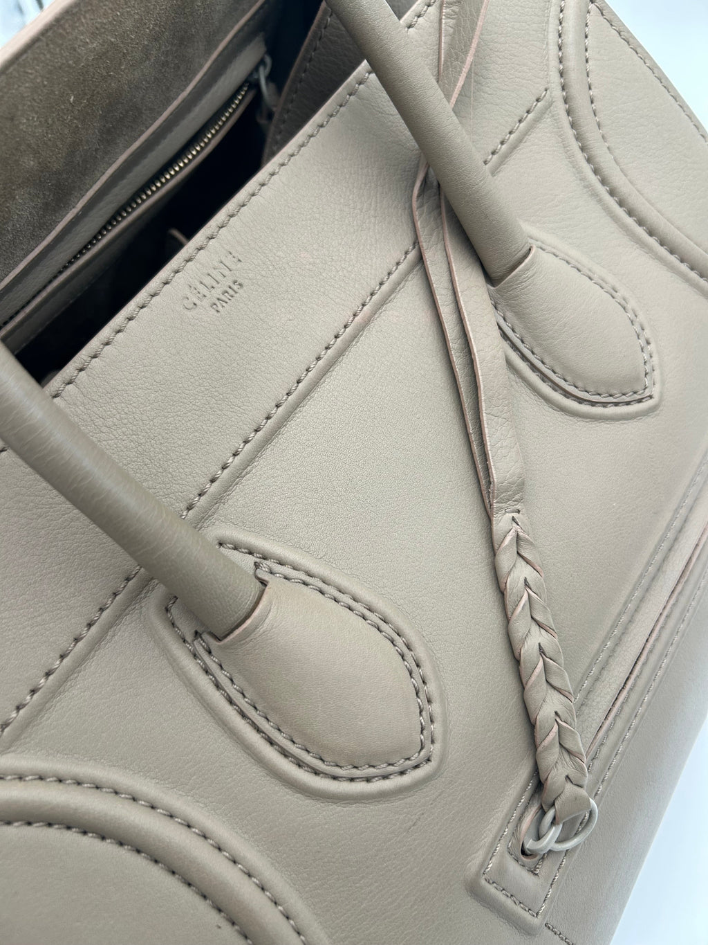 Celine Borsa Phantom in Pelle Grigio Tortora Cèline