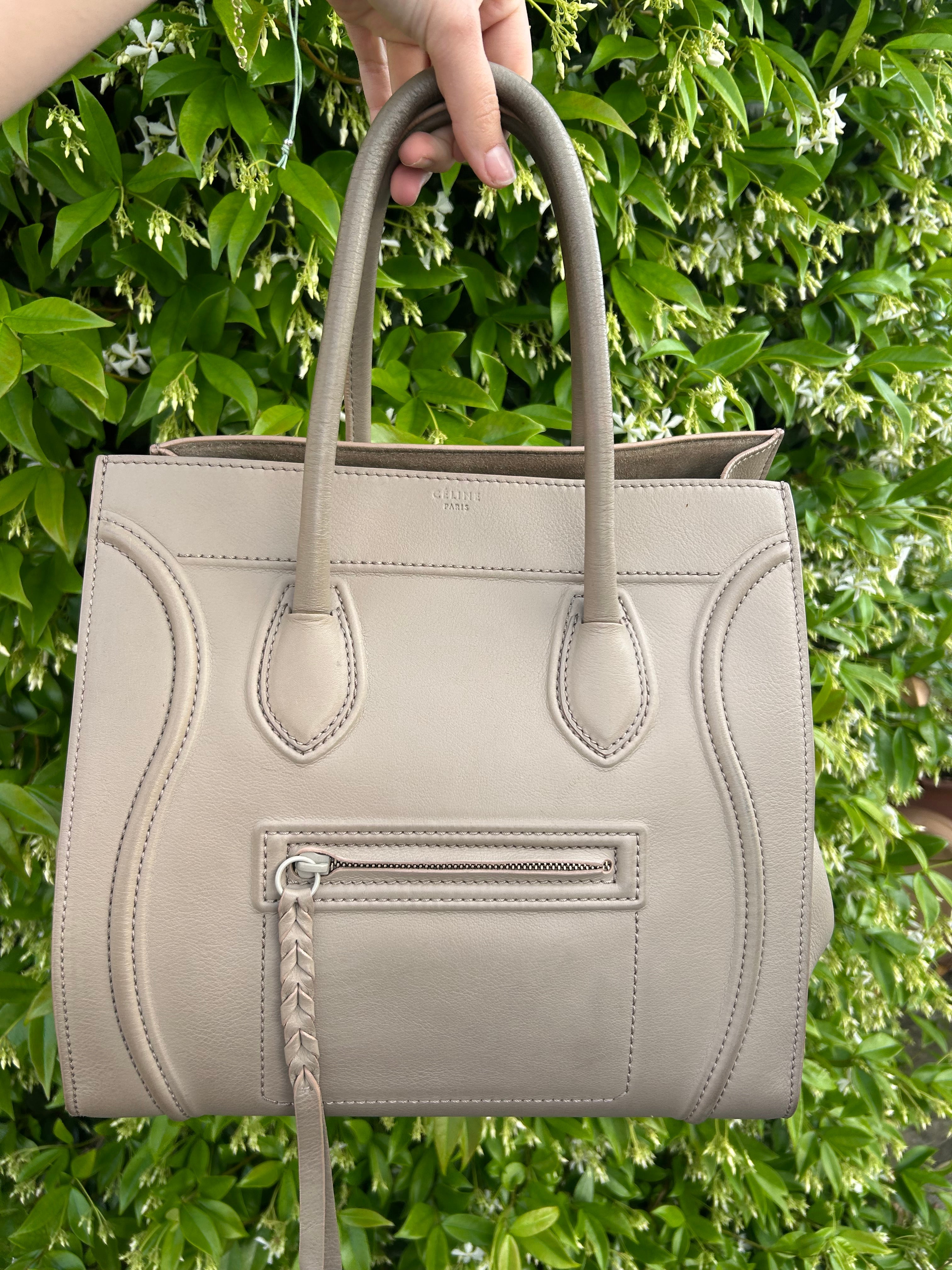 Celine Borsa Phantom in Pelle Grigio Tortora Cèline