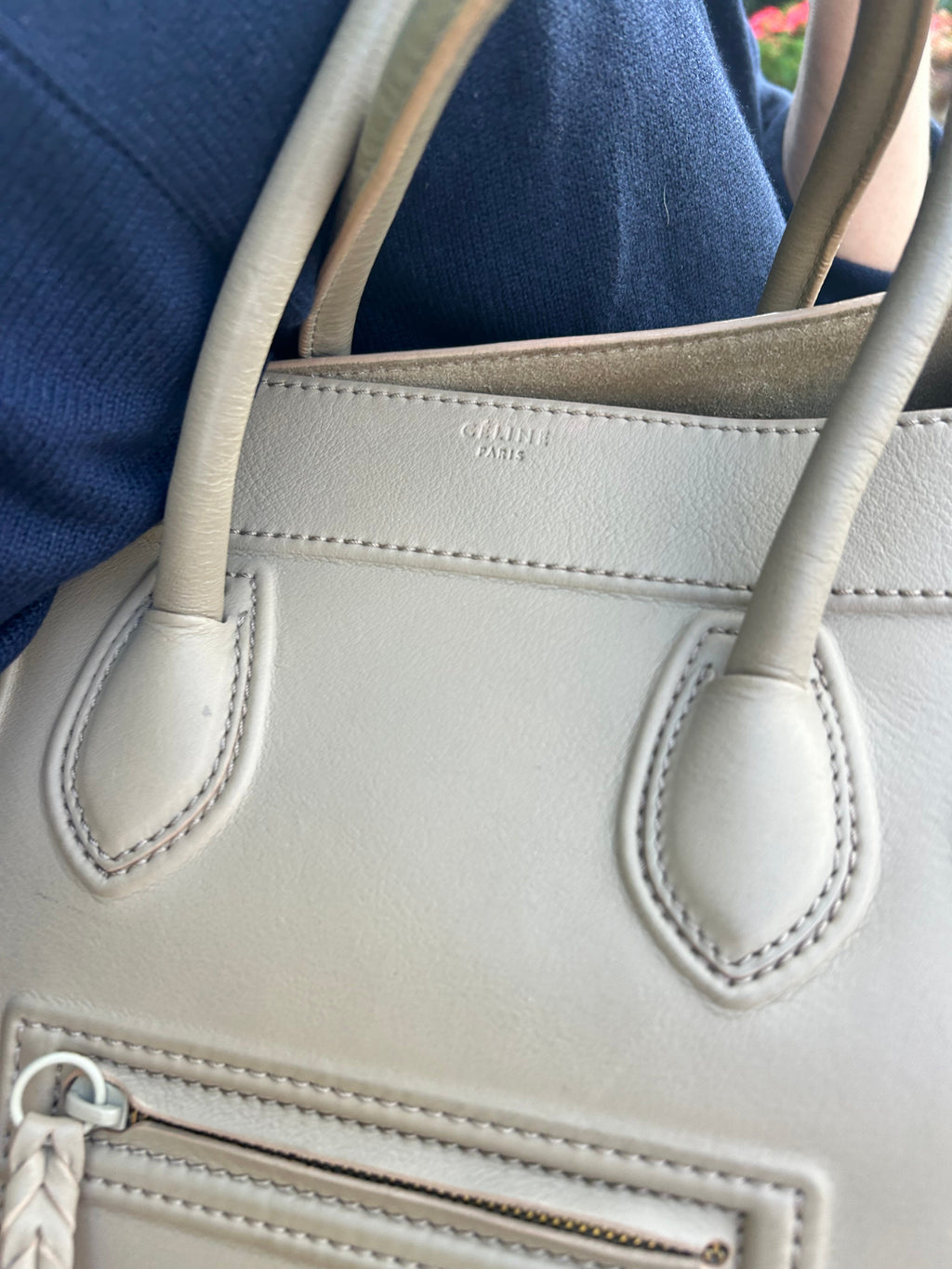 Celine Borsa Phantom in Pelle Grigio Tortora Cèline