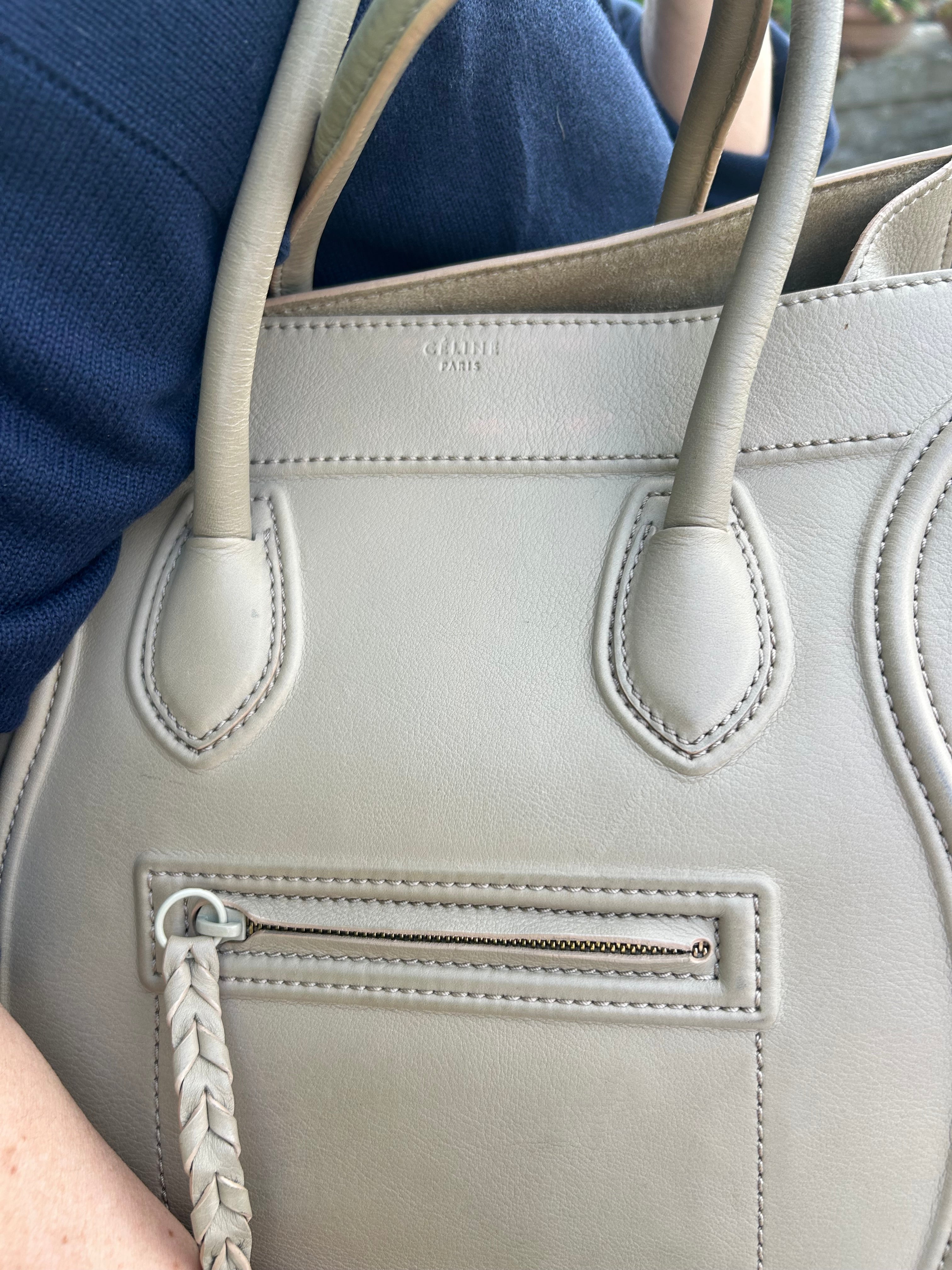 Celine Borsa Phantom in Pelle Grigio Tortora Cèline