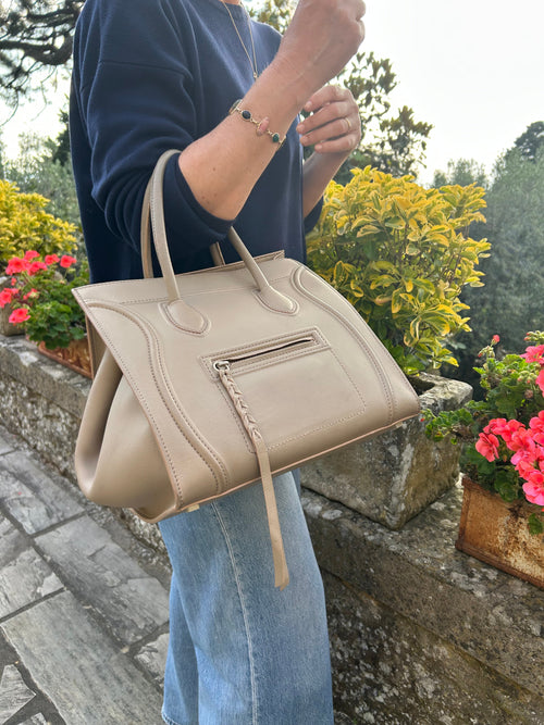 Celine Borsa Phantom in Pelle Grigio Tortora Cèline