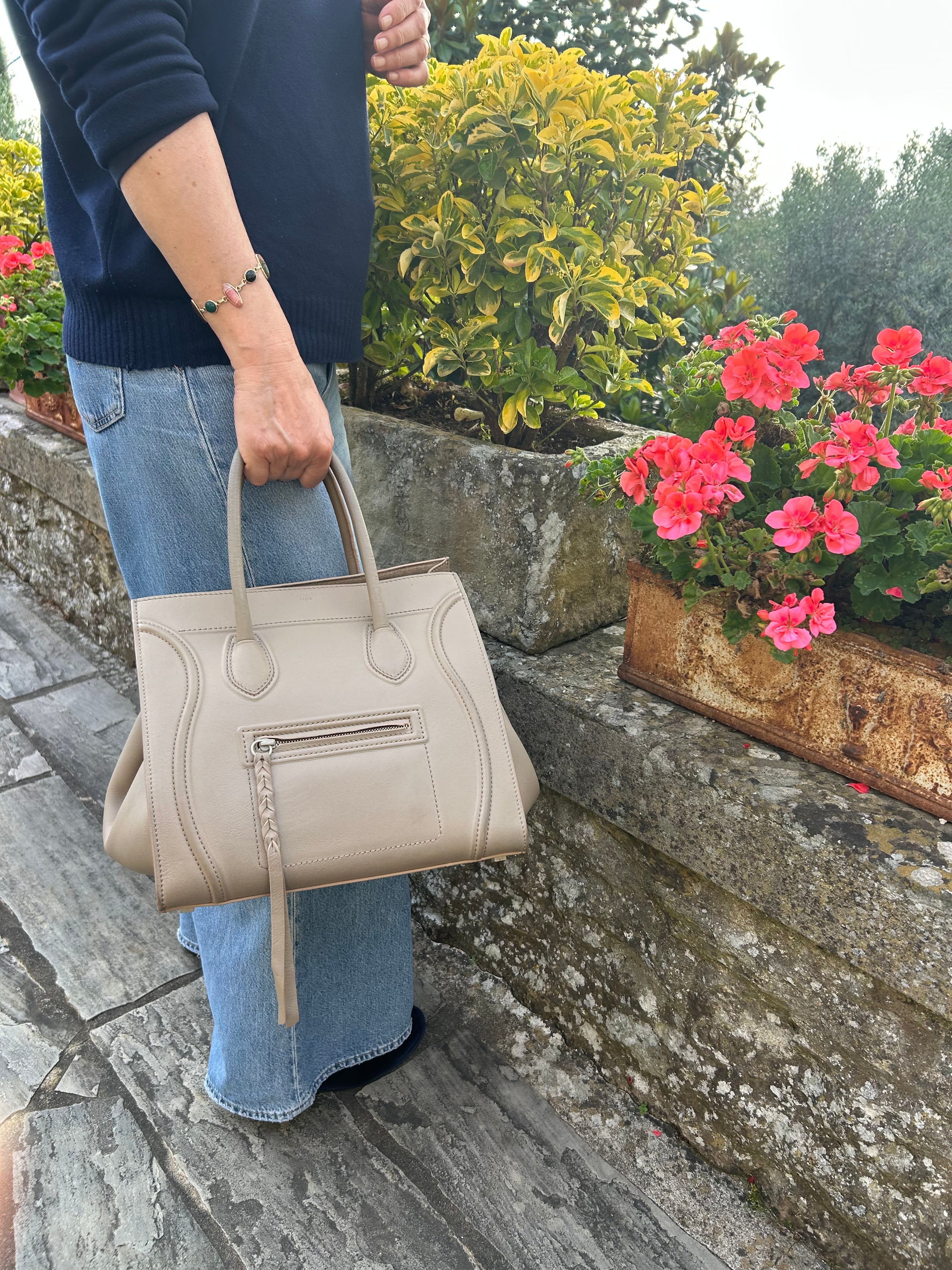 Celine Borsa Phantom in Pelle Grigio Tortora Cèline
