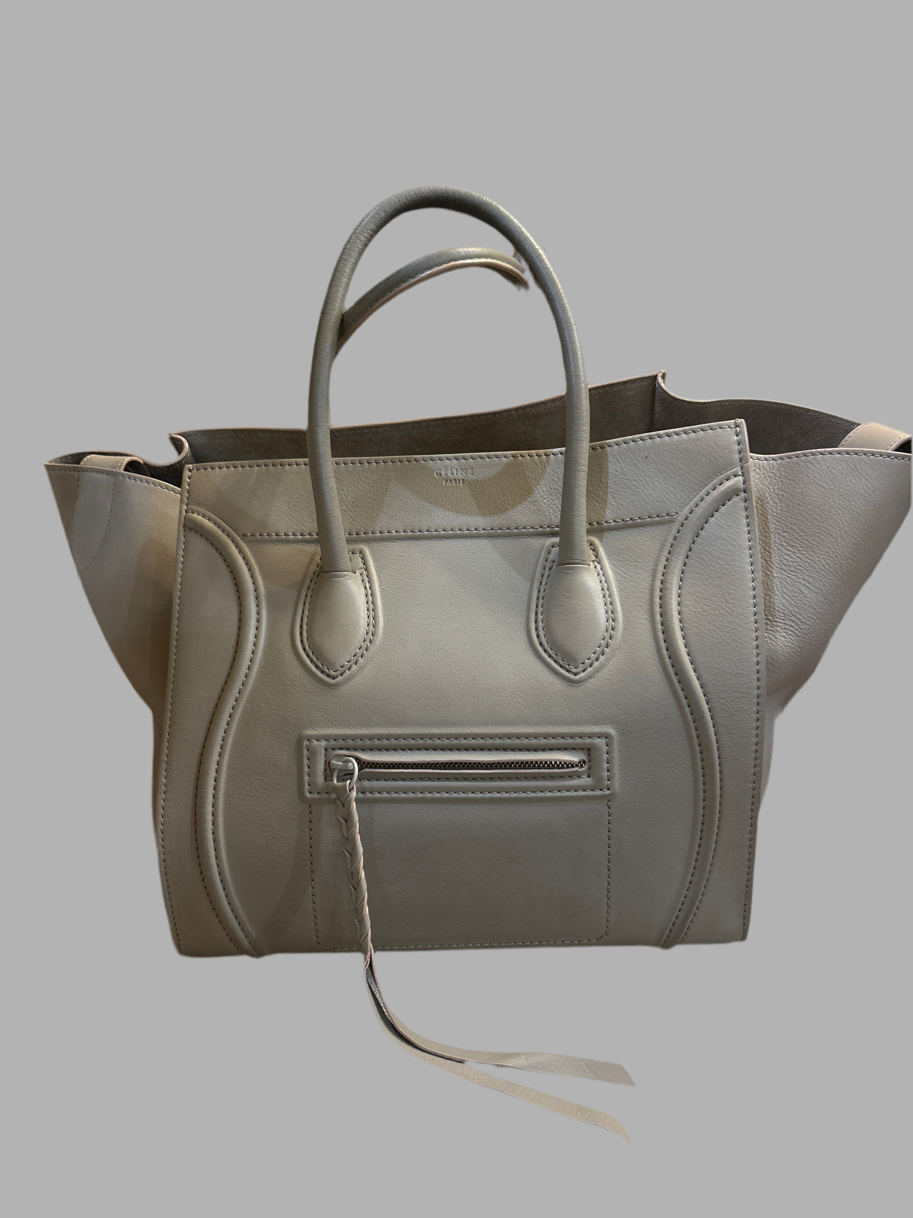 Celine Borsa Phantom in Pelle Grigio Tortora Cèline