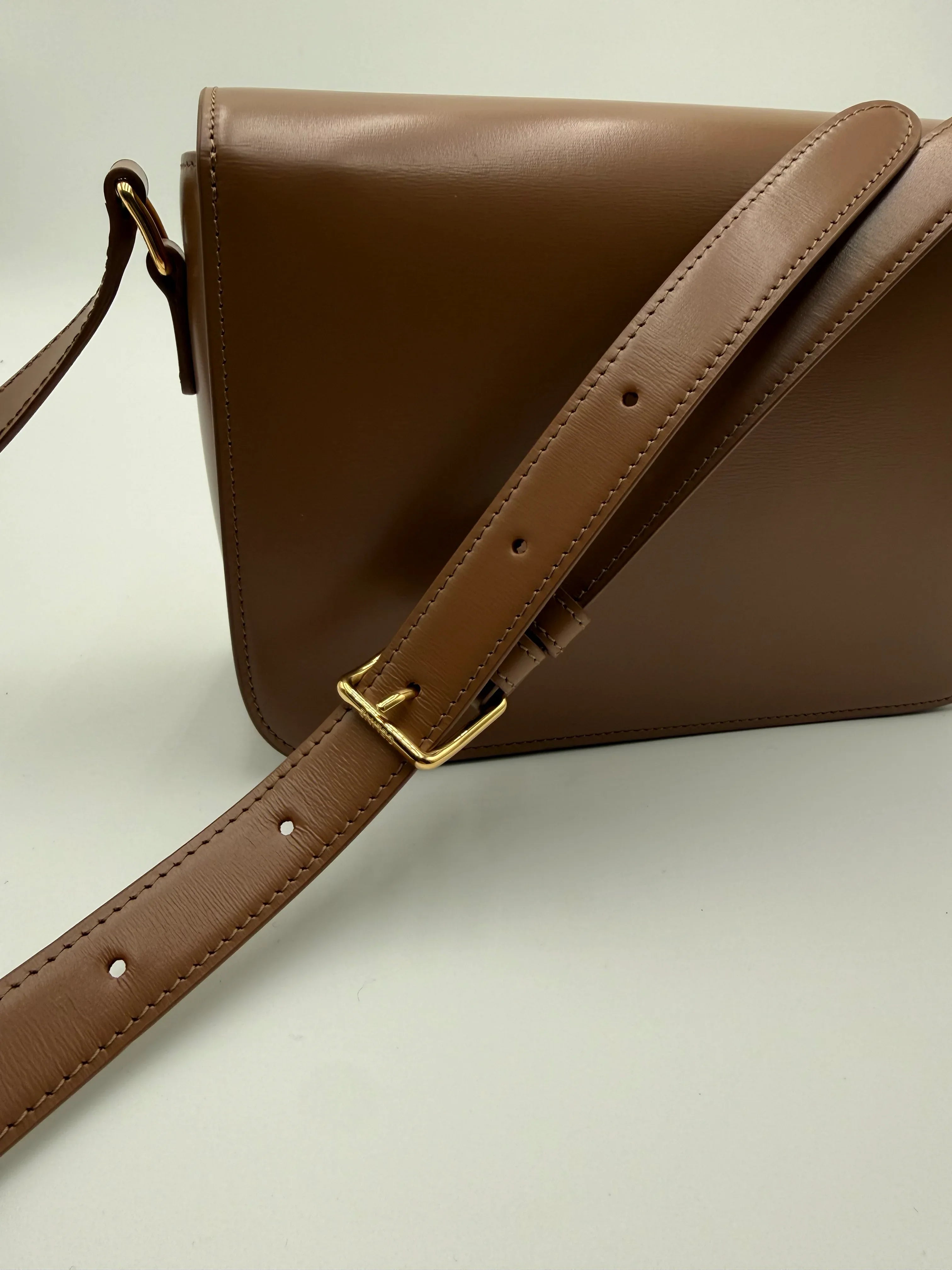 Celine Borsa Triomphe Classique in Pelle Lucida Color Cuoio - Mercatino di Ninni