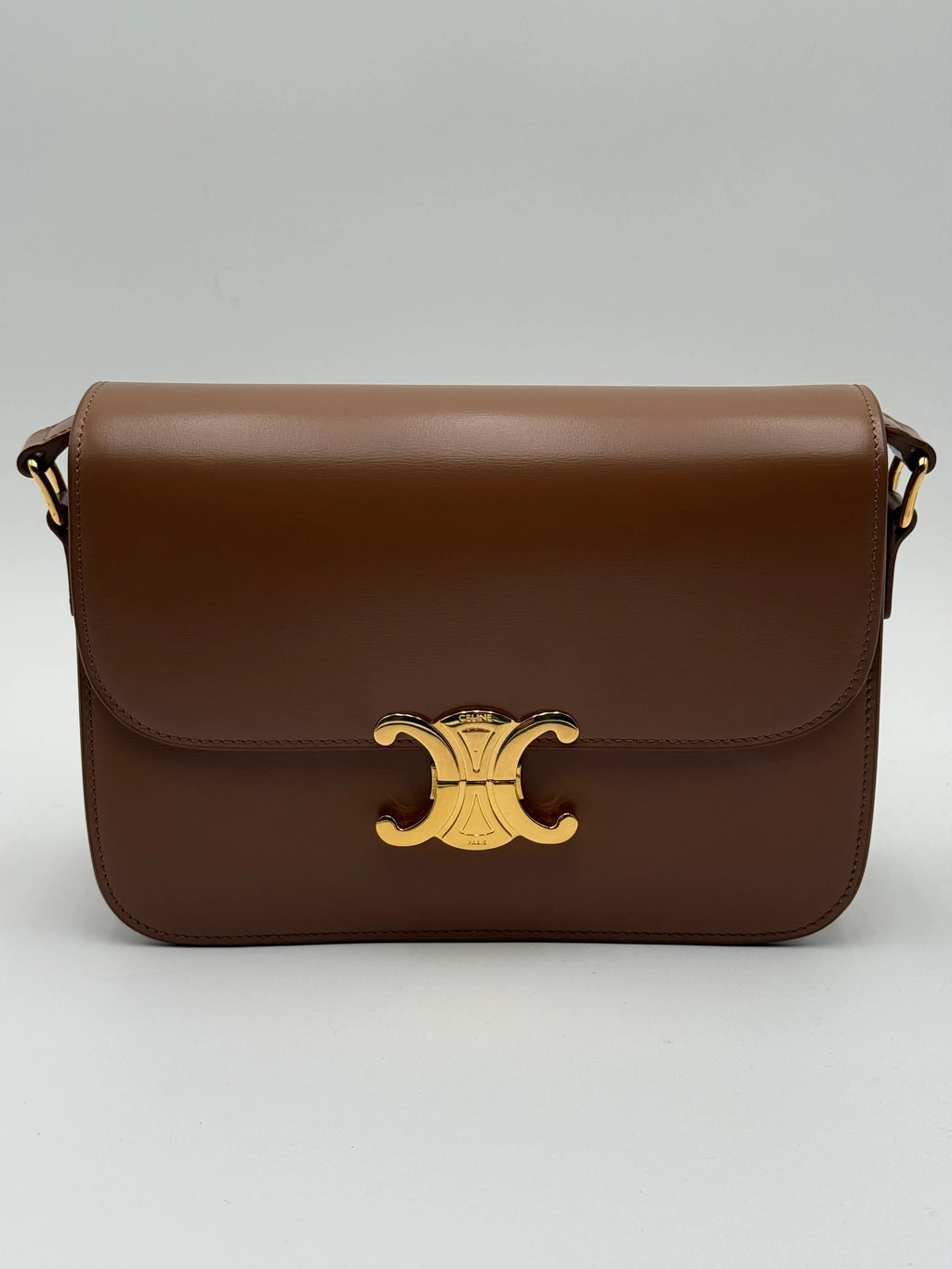 Celine Borsa Triomphe Classique in Pelle Lucida Color Cuoio - Mercatino di Ninni