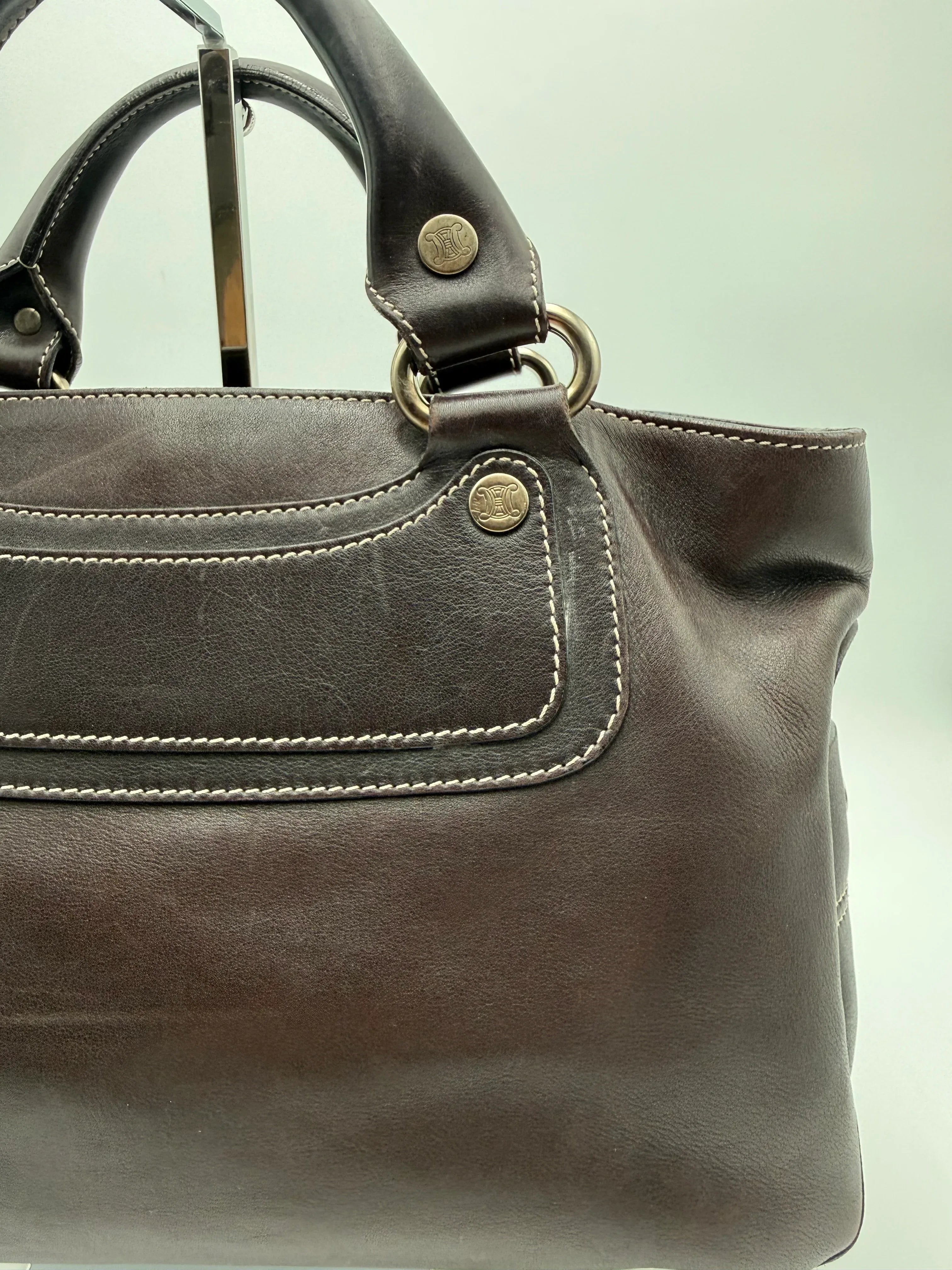 Celine Borsa a Mano Boogie in Pelle Marrone Scuro - Mercatino di Ninni