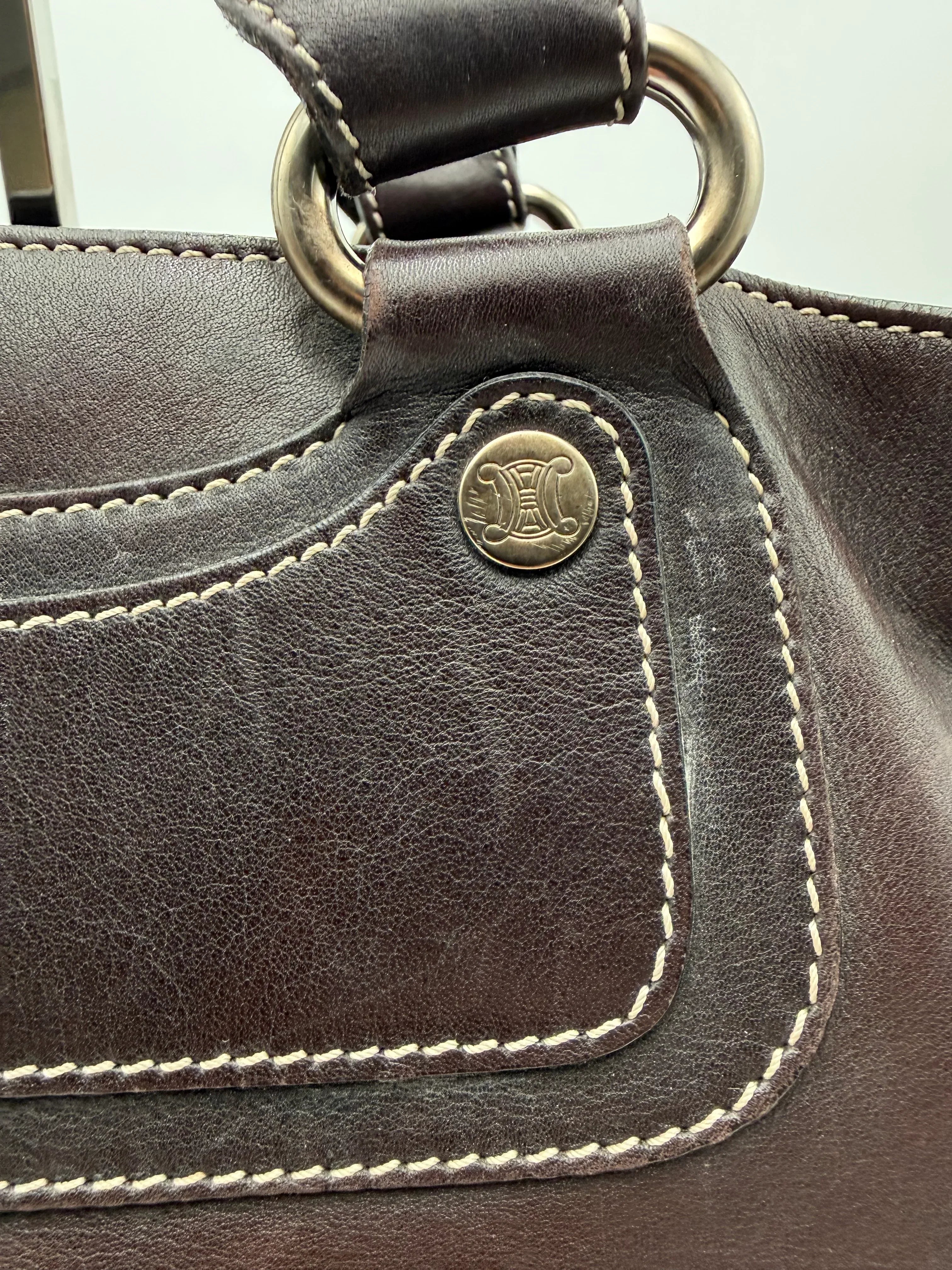 Celine Borsa a Mano Boogie in Pelle Marrone Scuro - Mercatino di Ninni